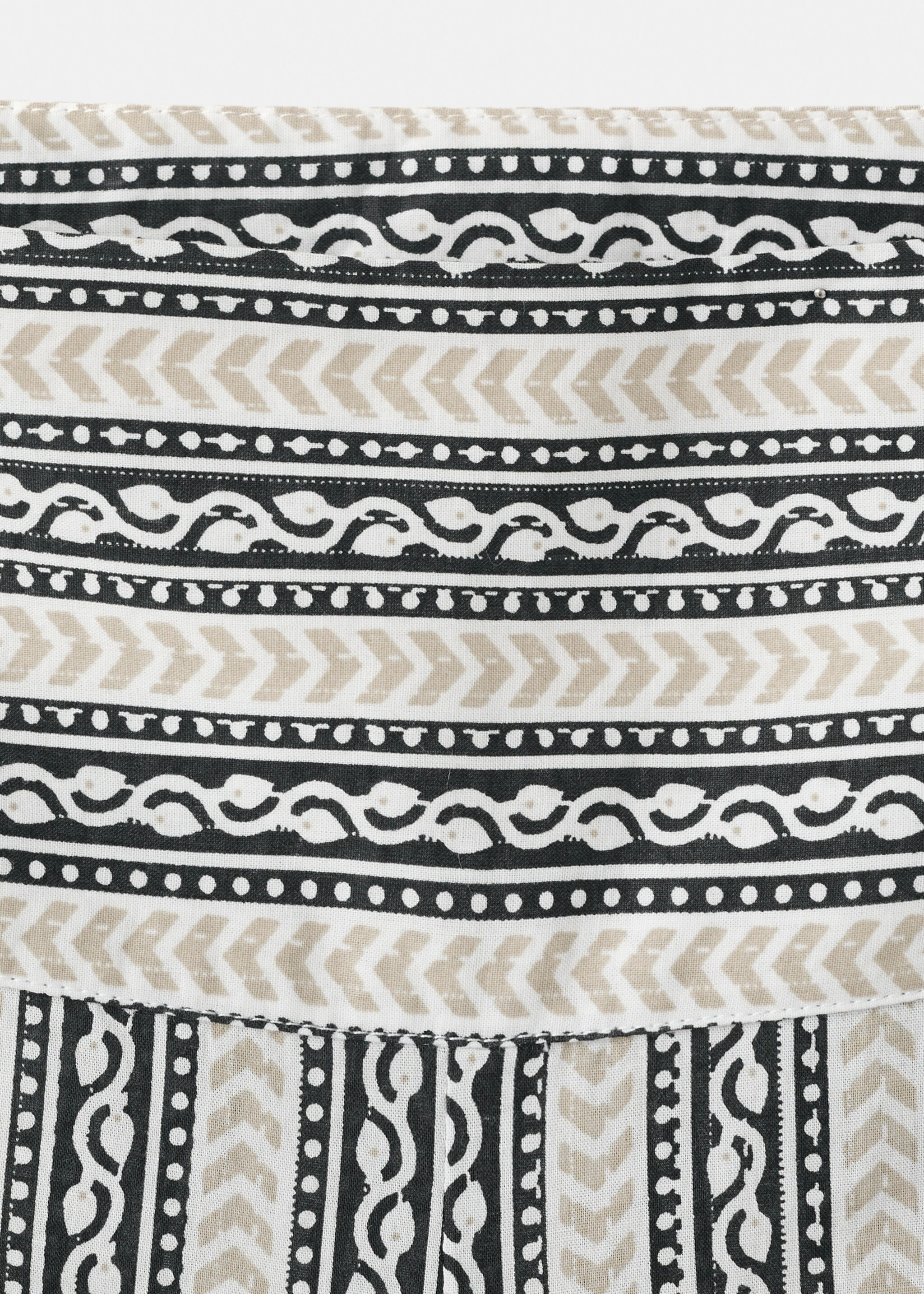 Printed straight trousers - Details of the article 0, Ecru. Ref: 27097899-00.