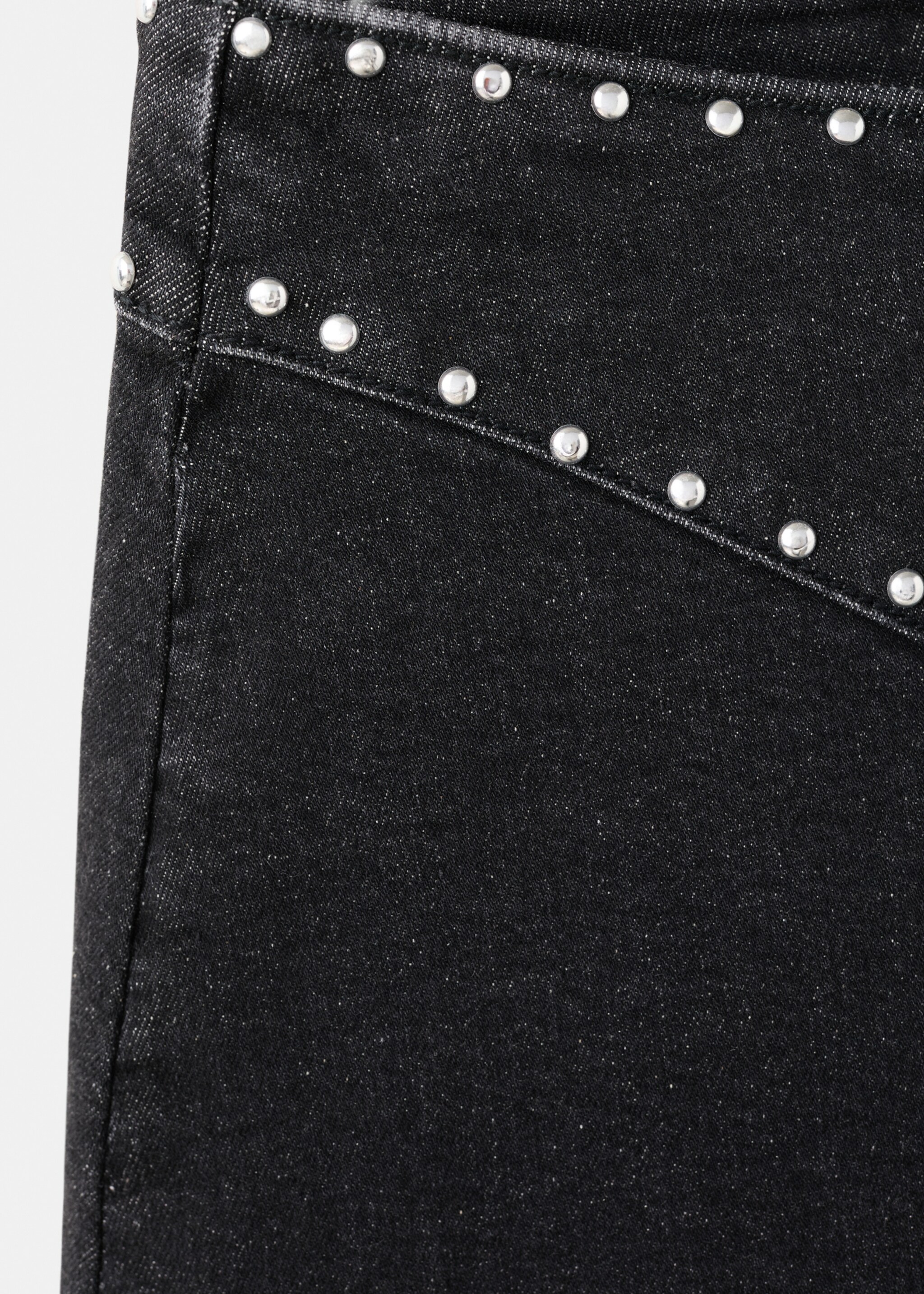 Jupe courte à clous - Détail de l'article 0, Black denim. Ref: 27097901-00.