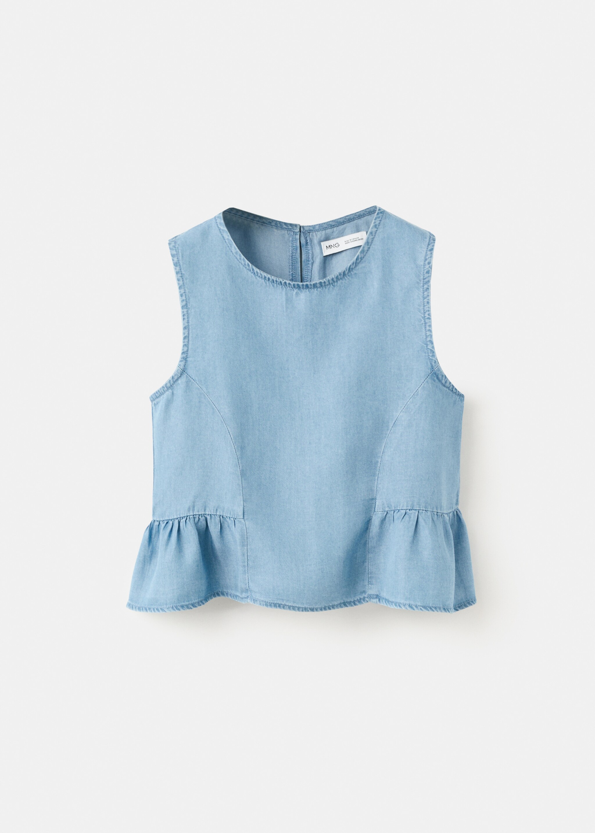 Lyocell denim blouse - Article without model, Medium Blue. Ref: 27097903-00.