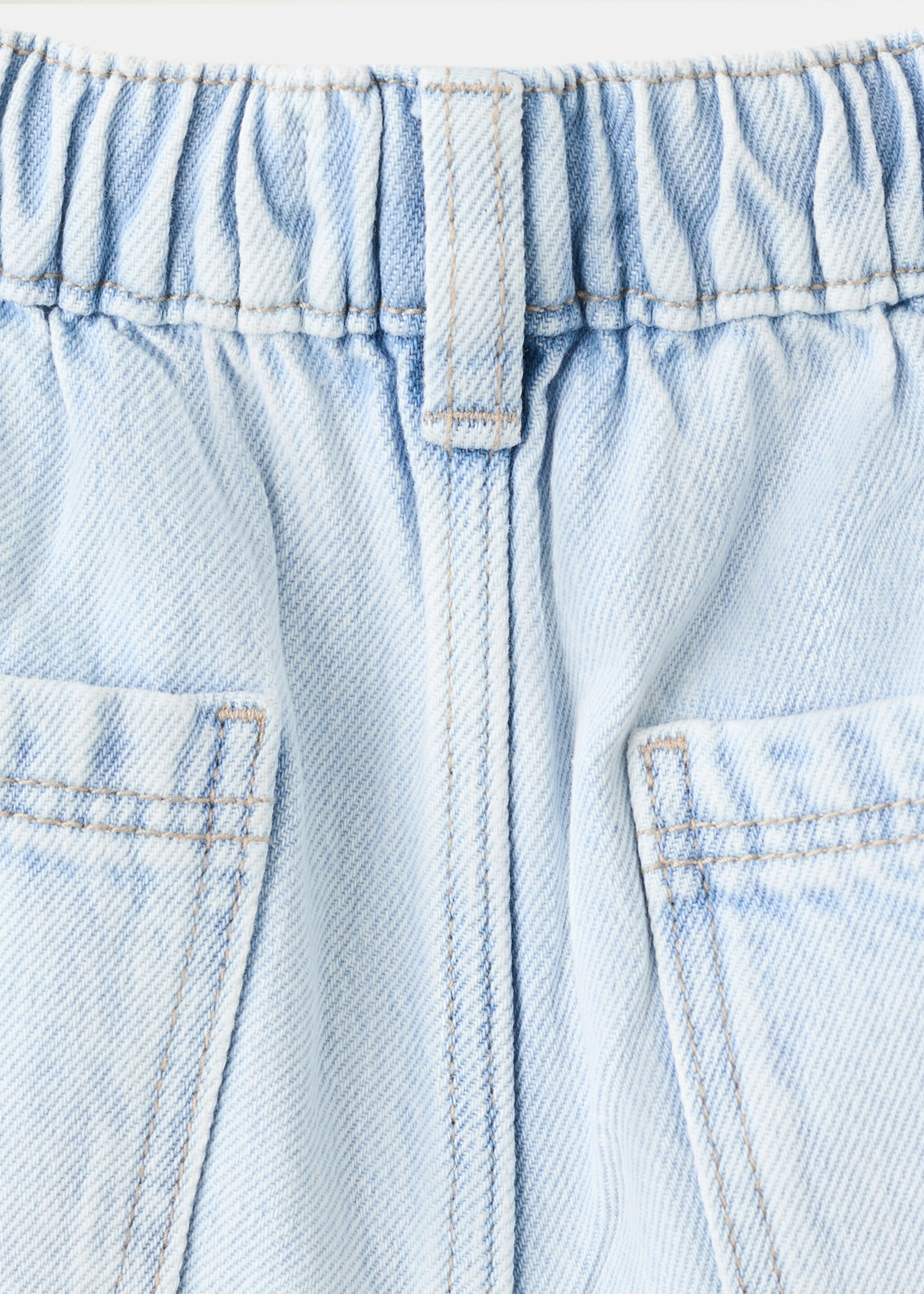 Oversized denim bermuda shorts - Details of the article 0, Light Blue. Ref: 27097905-00.