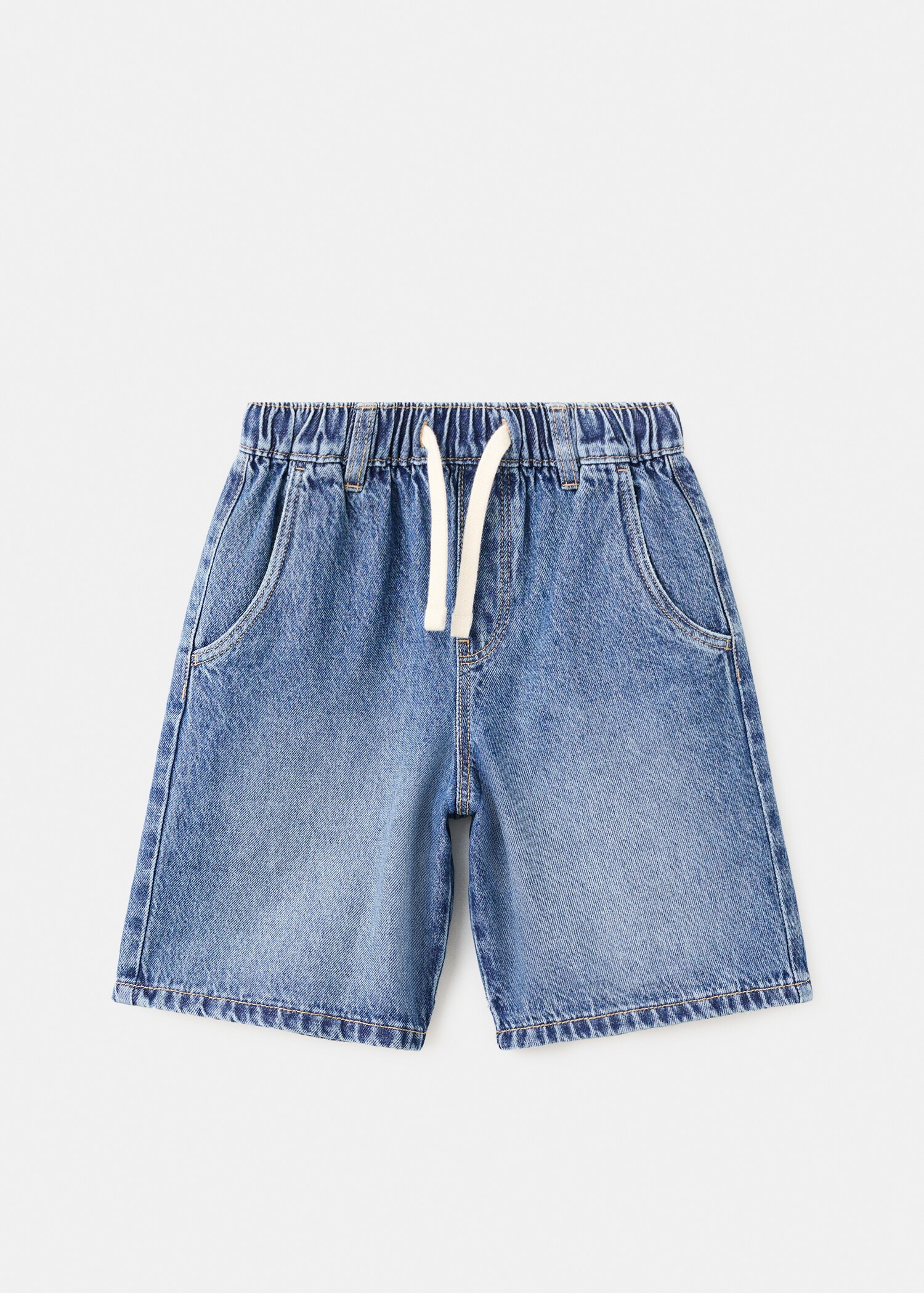 Oversized denim bermuda shorts - Article without model