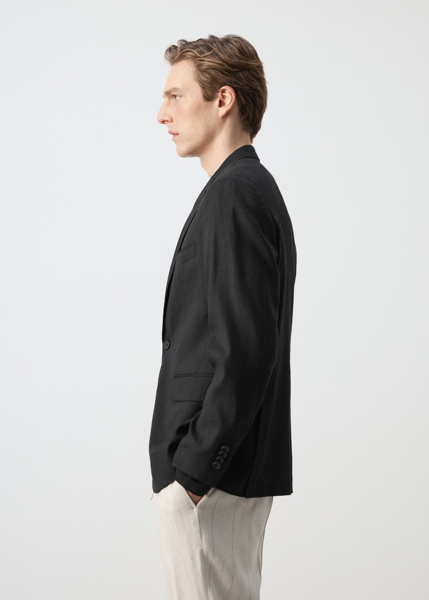 Veste costume slim-fit mélange de lin - Détail de l'article 2