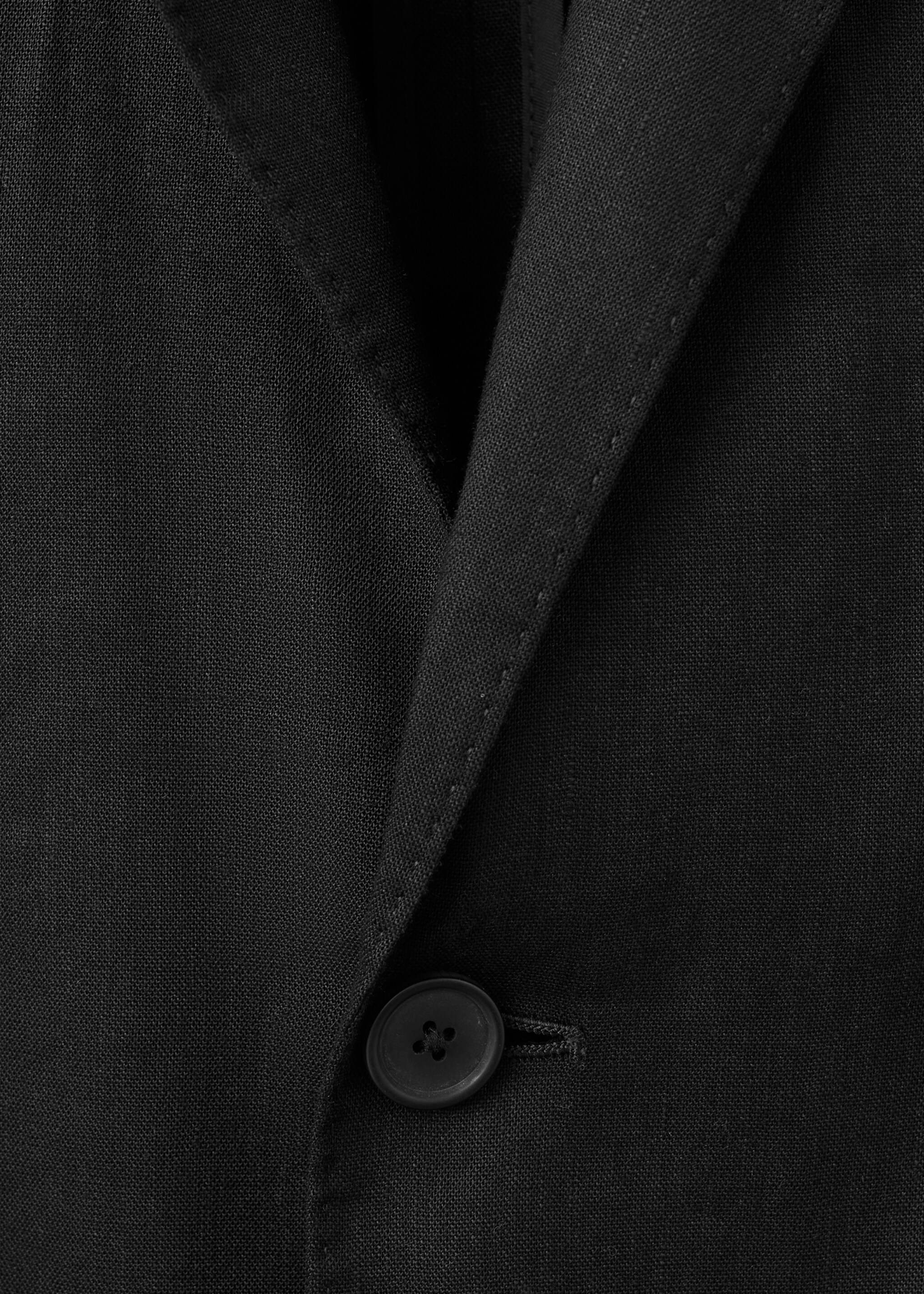 Veste costume slim-fit mélange de lin - Détail de l'article 8, Noir. Ref: 27097910-00.