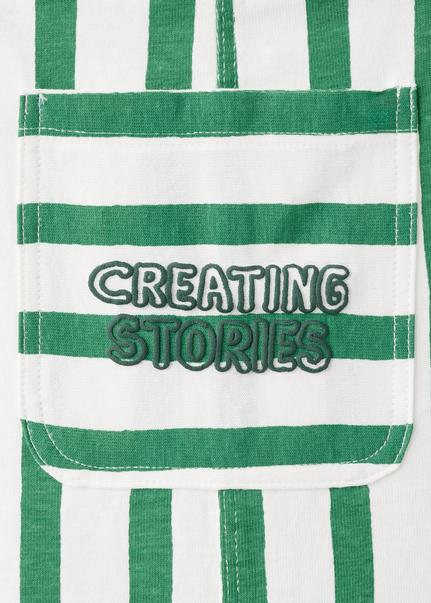 Striped dungarees with print detail - Details of the article 0