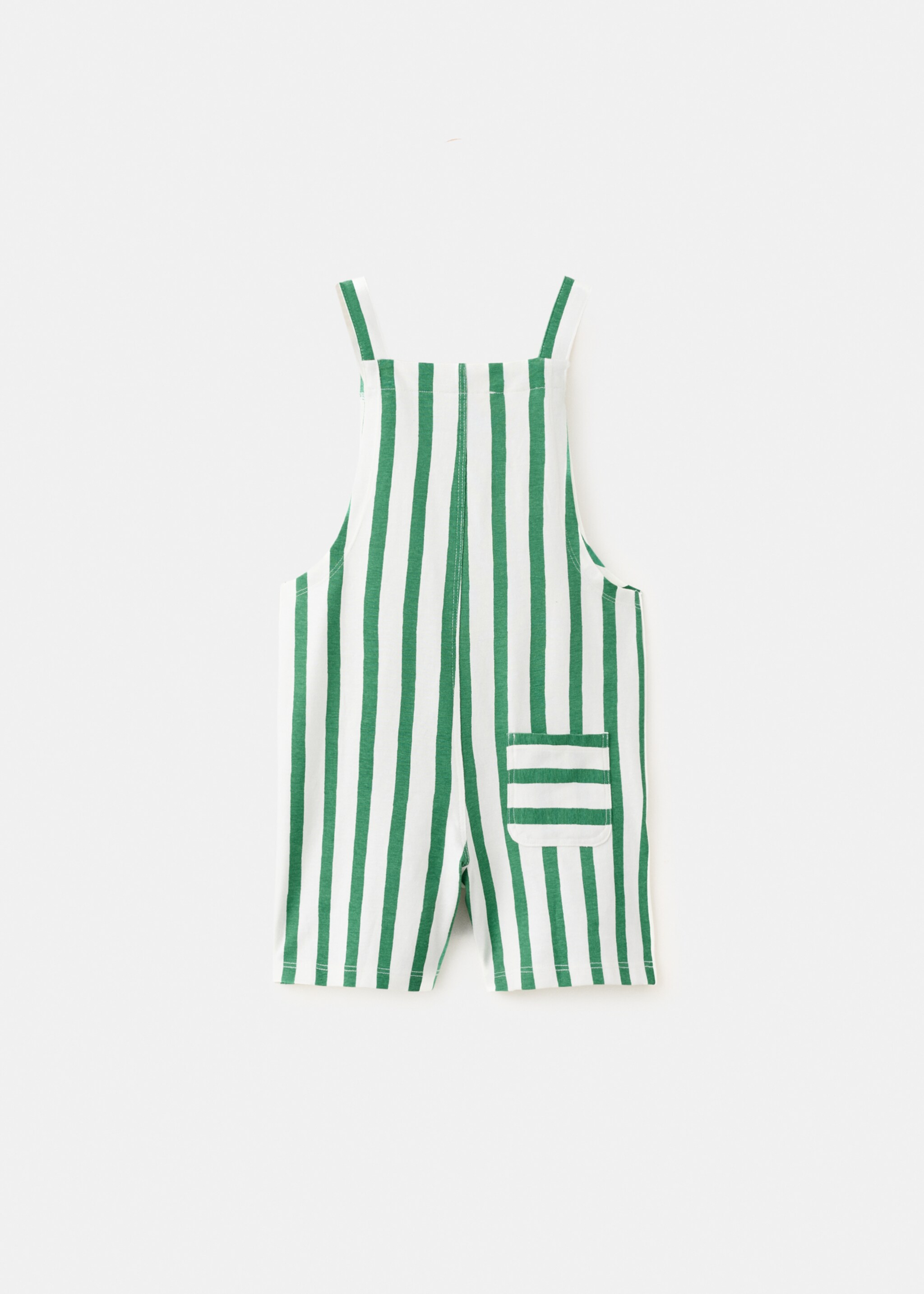 Striped dungarees with print detail - Reverse of the article, Green. Ref: 27097911-00.