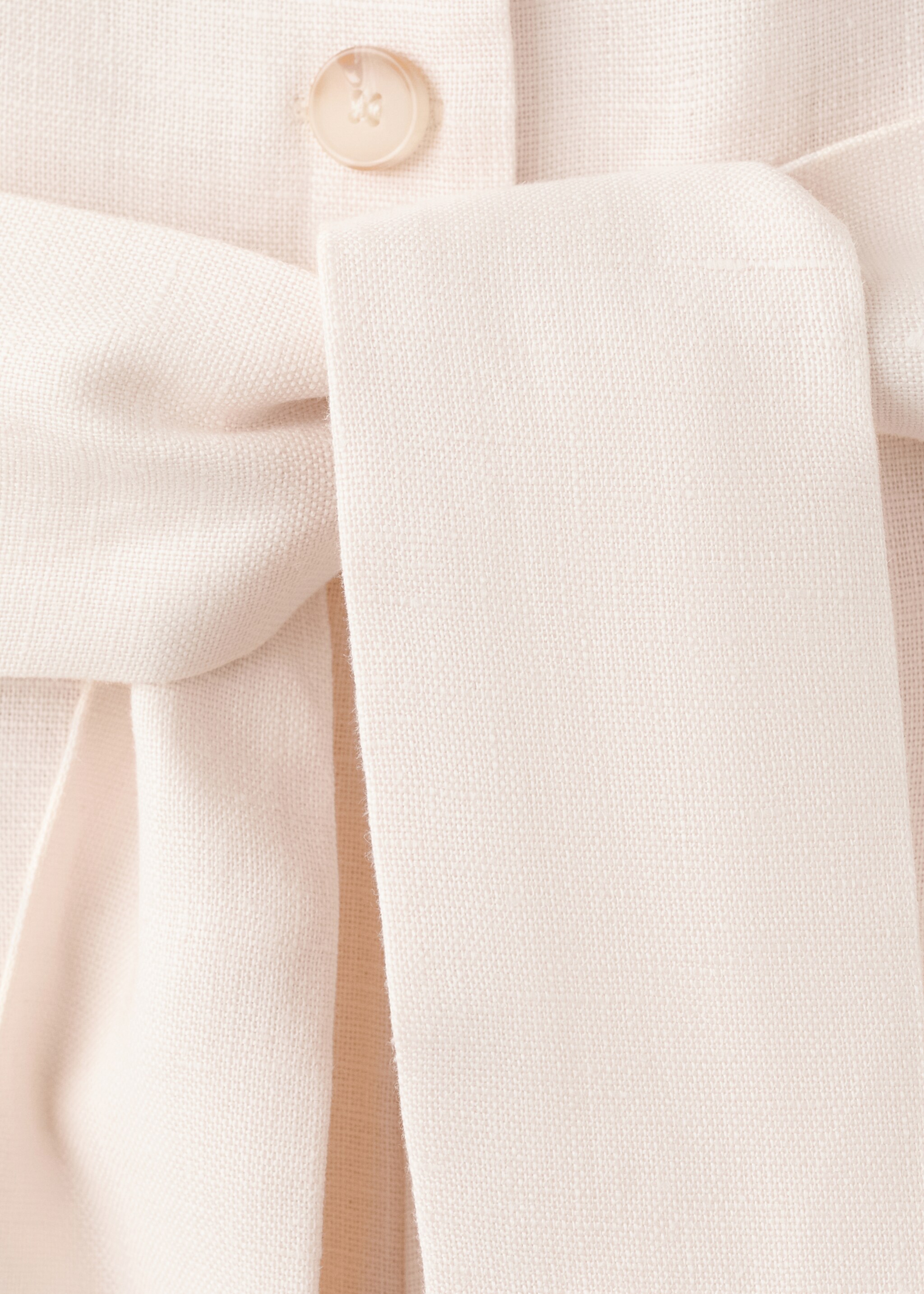 Belt linen jumpsuit - Details of the article 0, Ecru. Ref: 27097913-00.