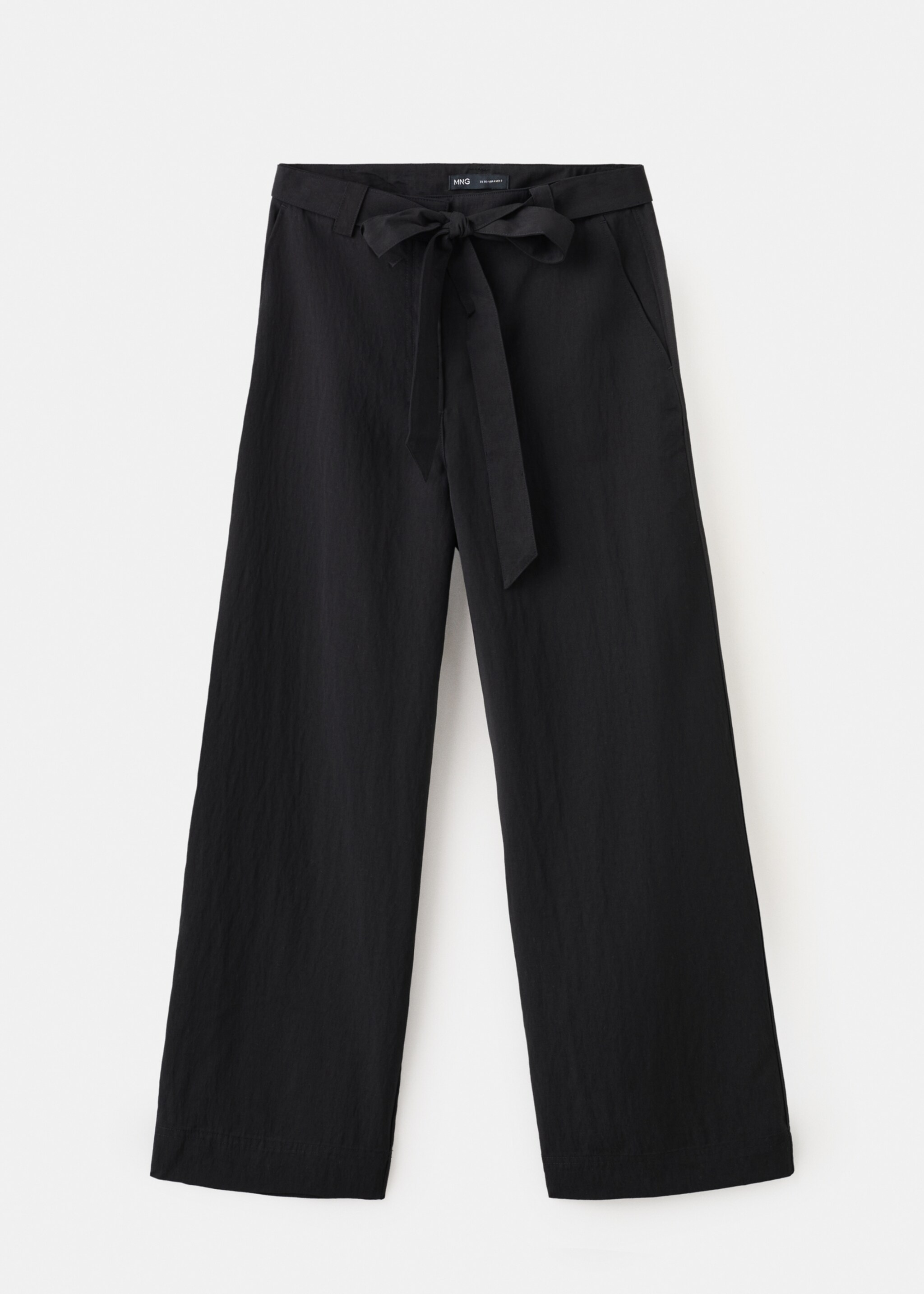 Lyocell trousers with belt - Article without model, Black. Ref: 27097916-00.