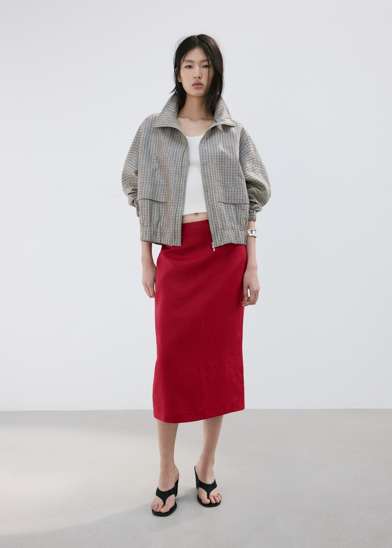 Linen midi skirt - Details of the article 2