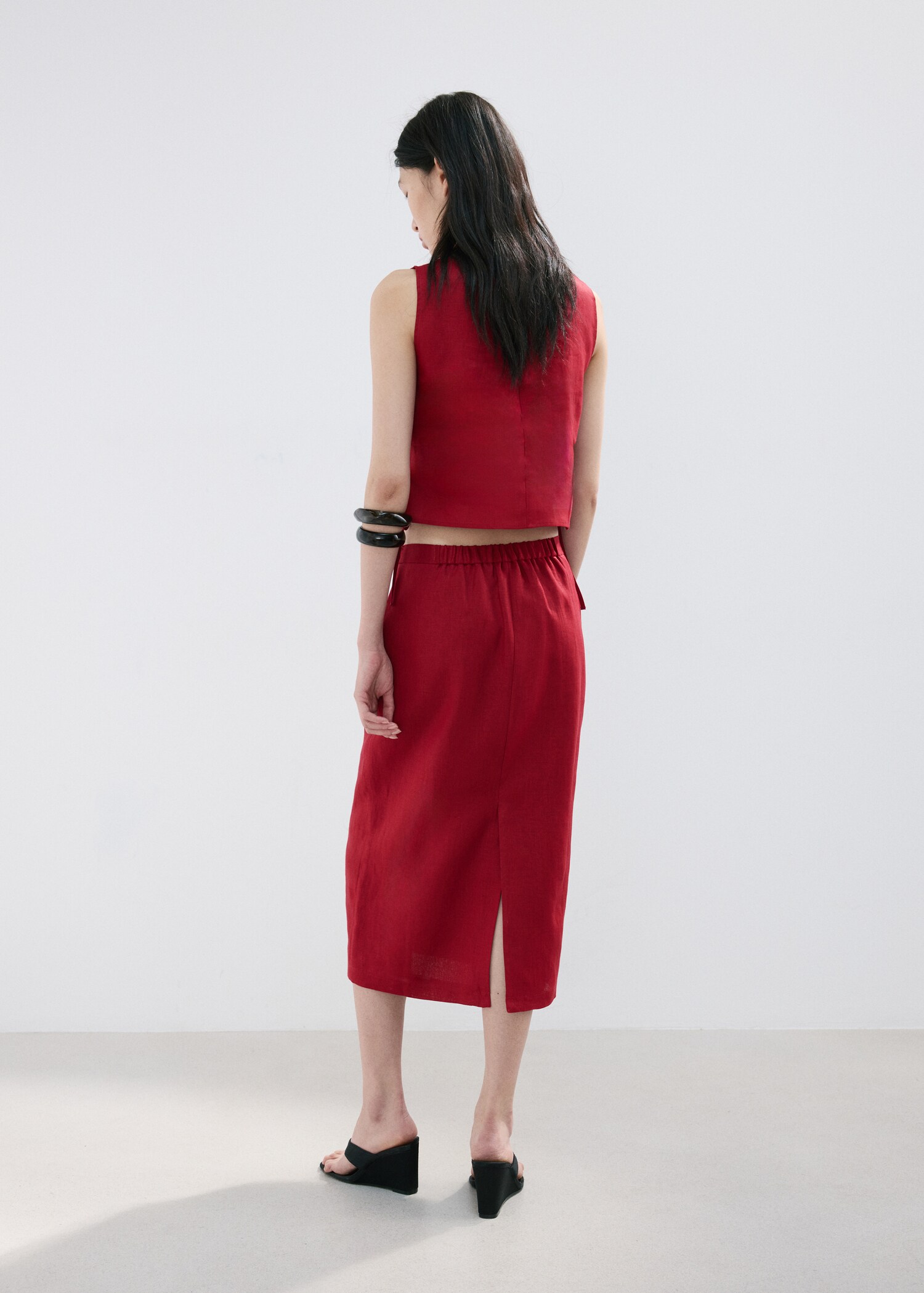 Linen midi skirt - Reverse of the article