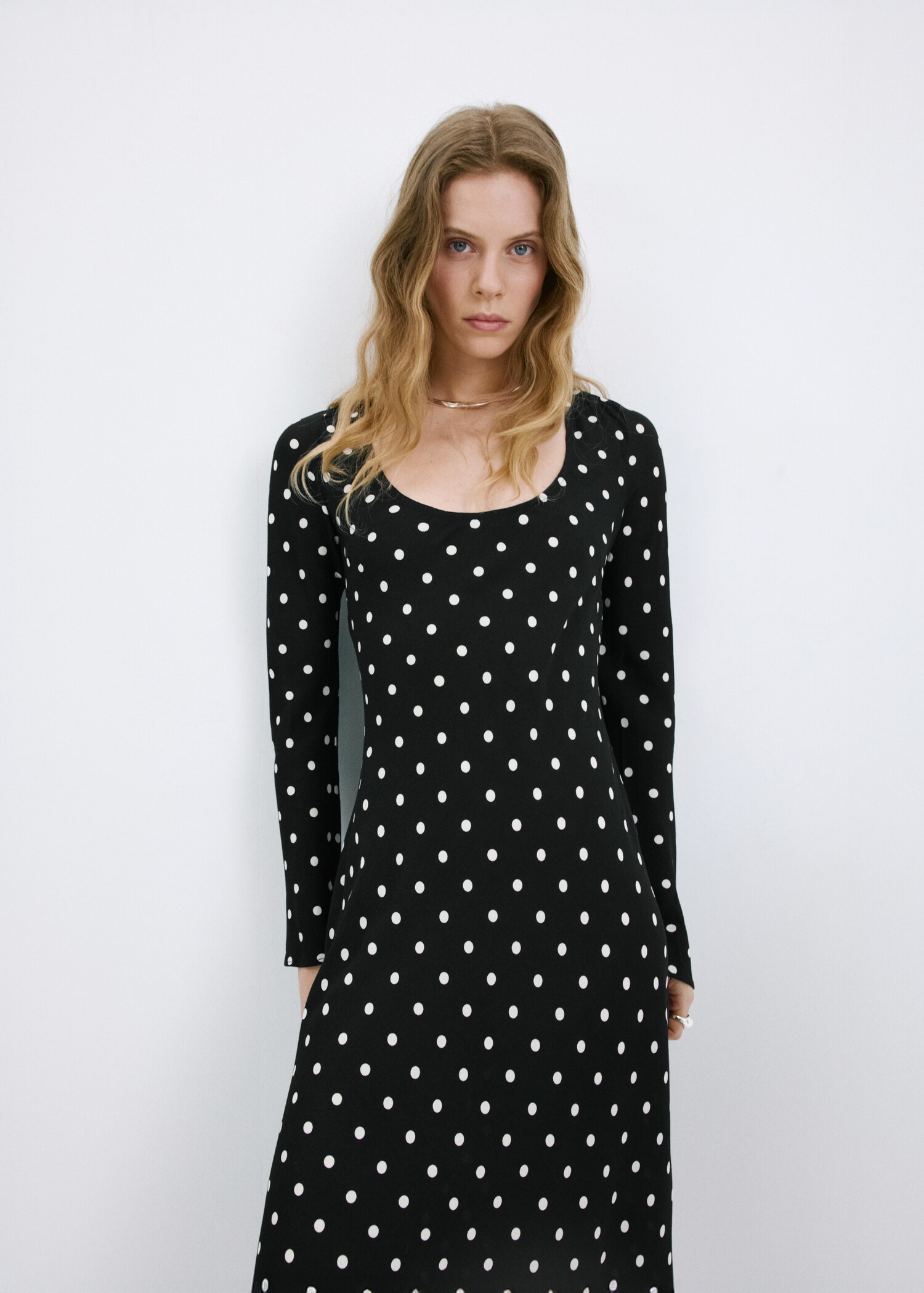 Long sleeve polka dot dress - Medium plane