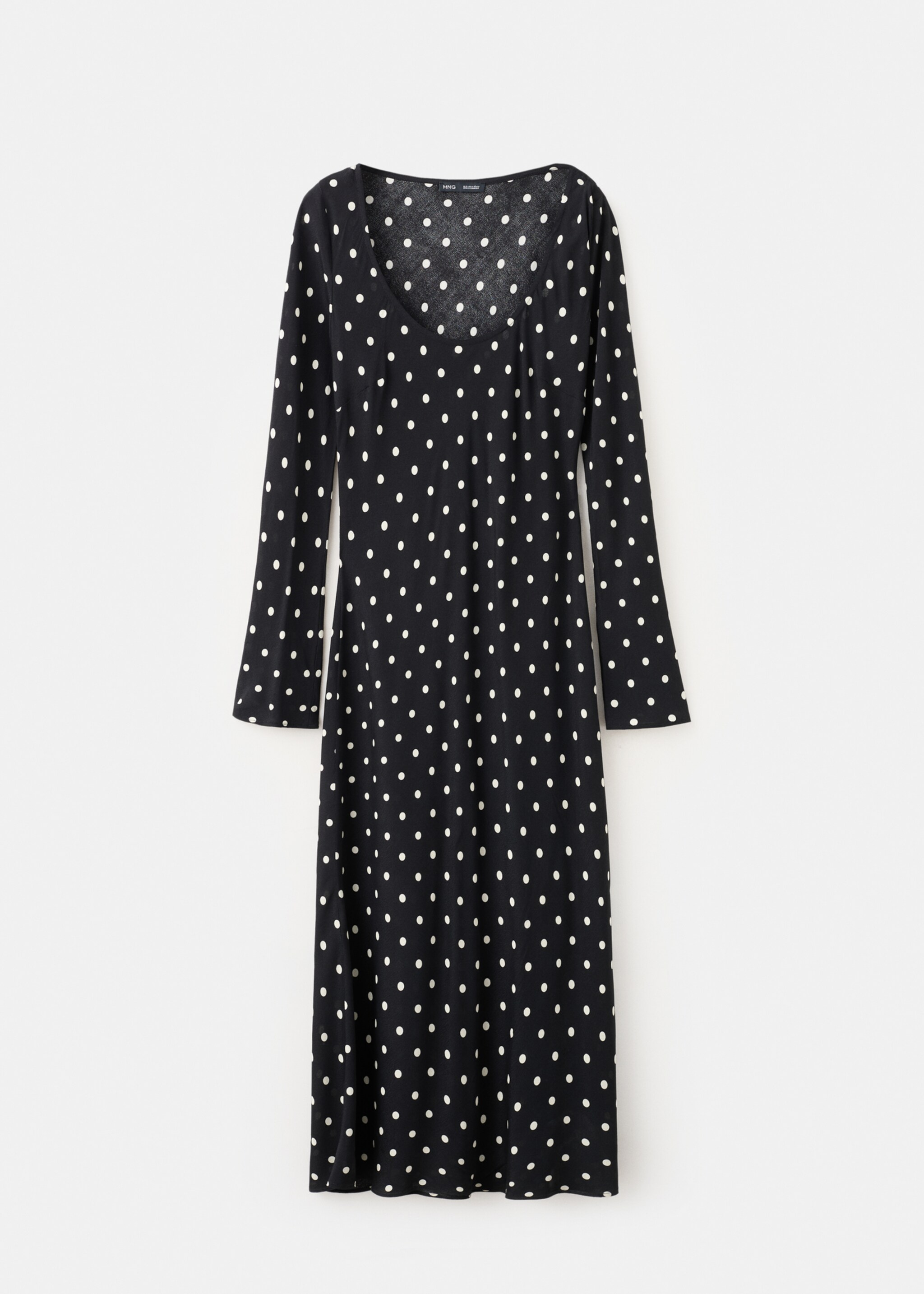 Long sleeve polka dot dress - Article without model, Black. Ref: 27097931-00.