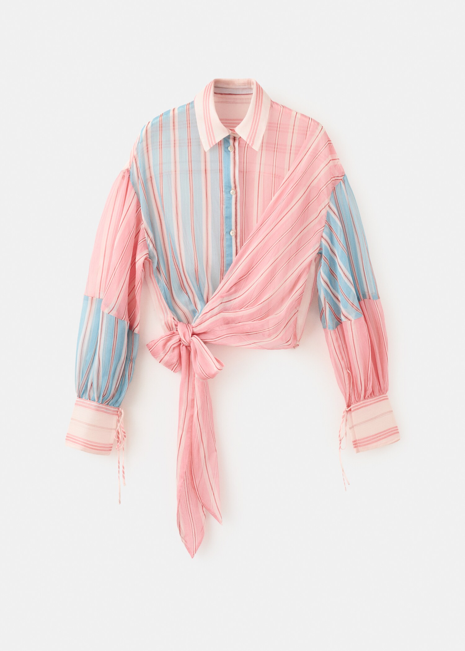 Striped blouse with tie fastening - Article without model