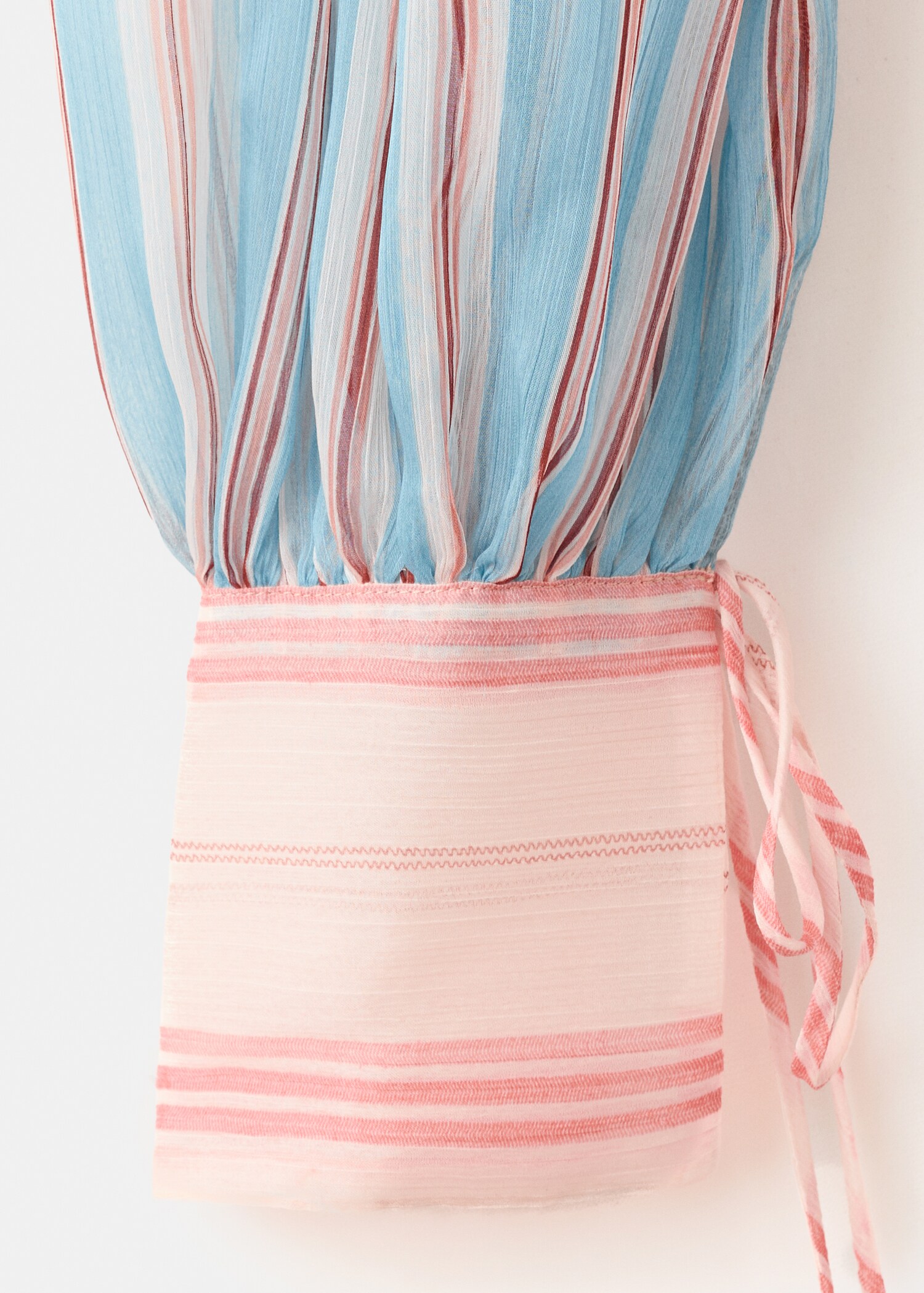 Striped blouse with tie fastening - Details of the article 0