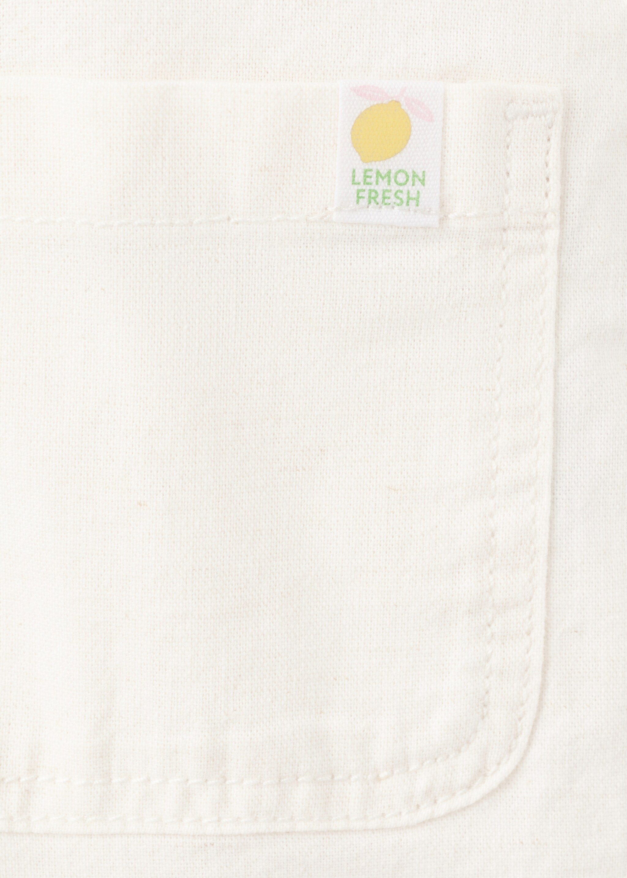 Cotton linen overalls - Details of the article 0, White. Ref: 27098263-00.