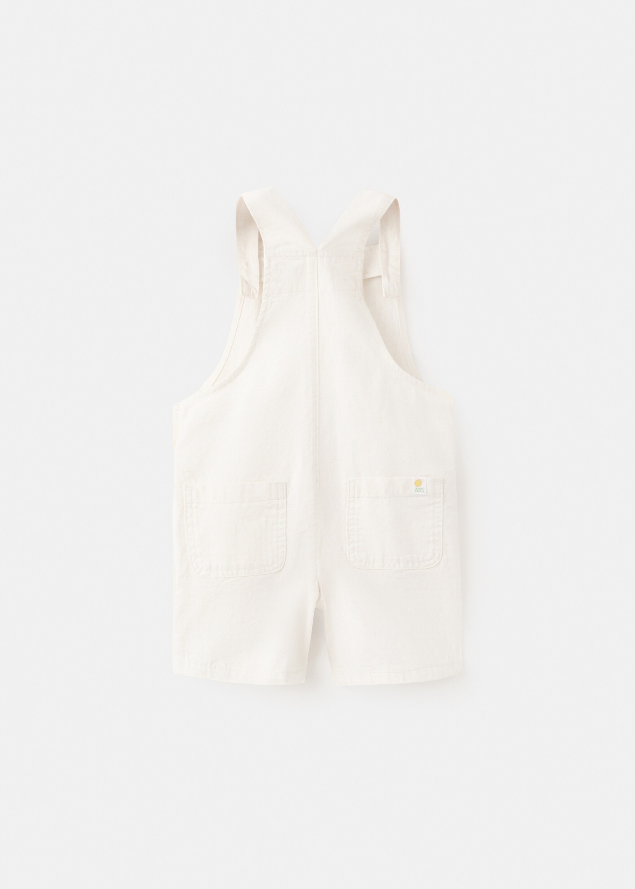Cotton linen overalls - Reverse of the article, White. Ref: 27098263-00.