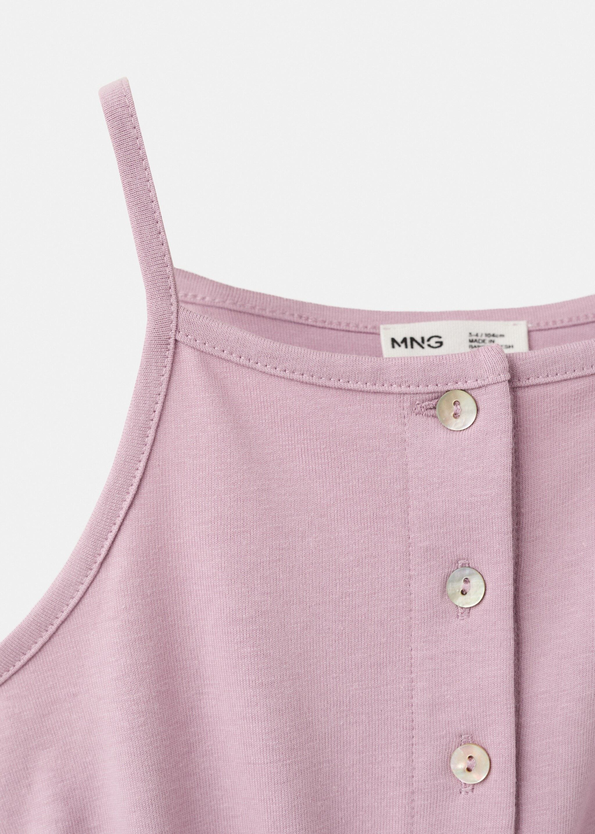 Cotton short jumpsuit - Details of the article 8, Light/Pastel Purple. Ref: 27098265-00.