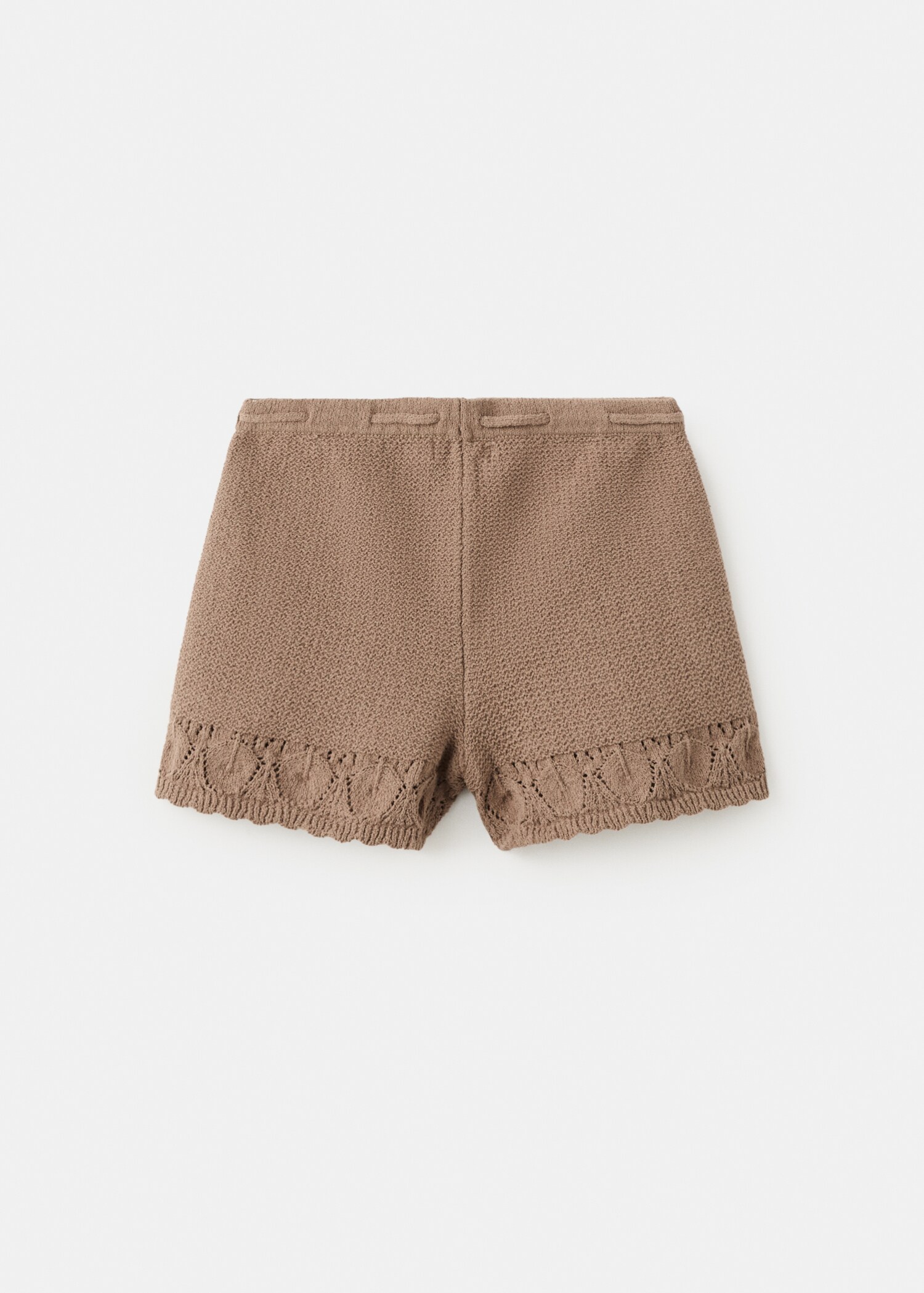 Crochet shorts with scalloped details - Reverse of the article