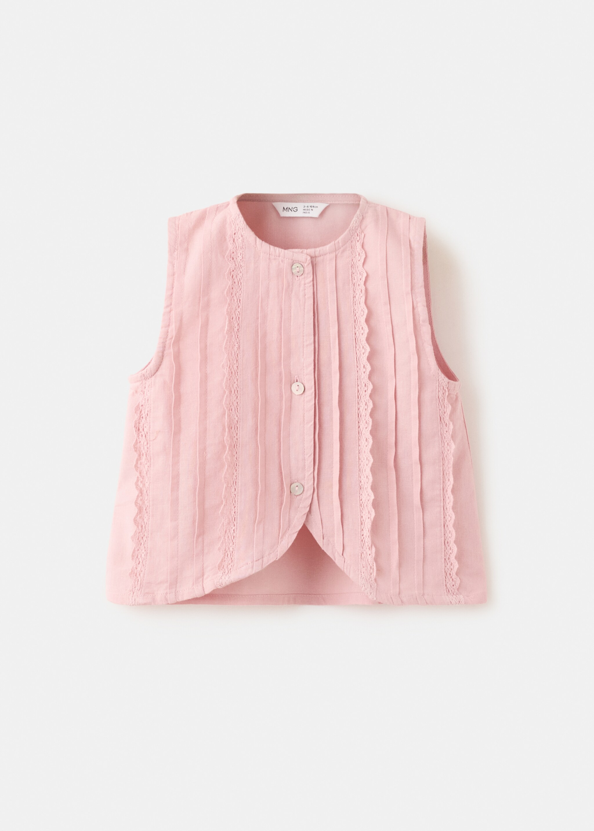 Embroidered details blouse - Article without model, Pink. Ref: 27098268-00.