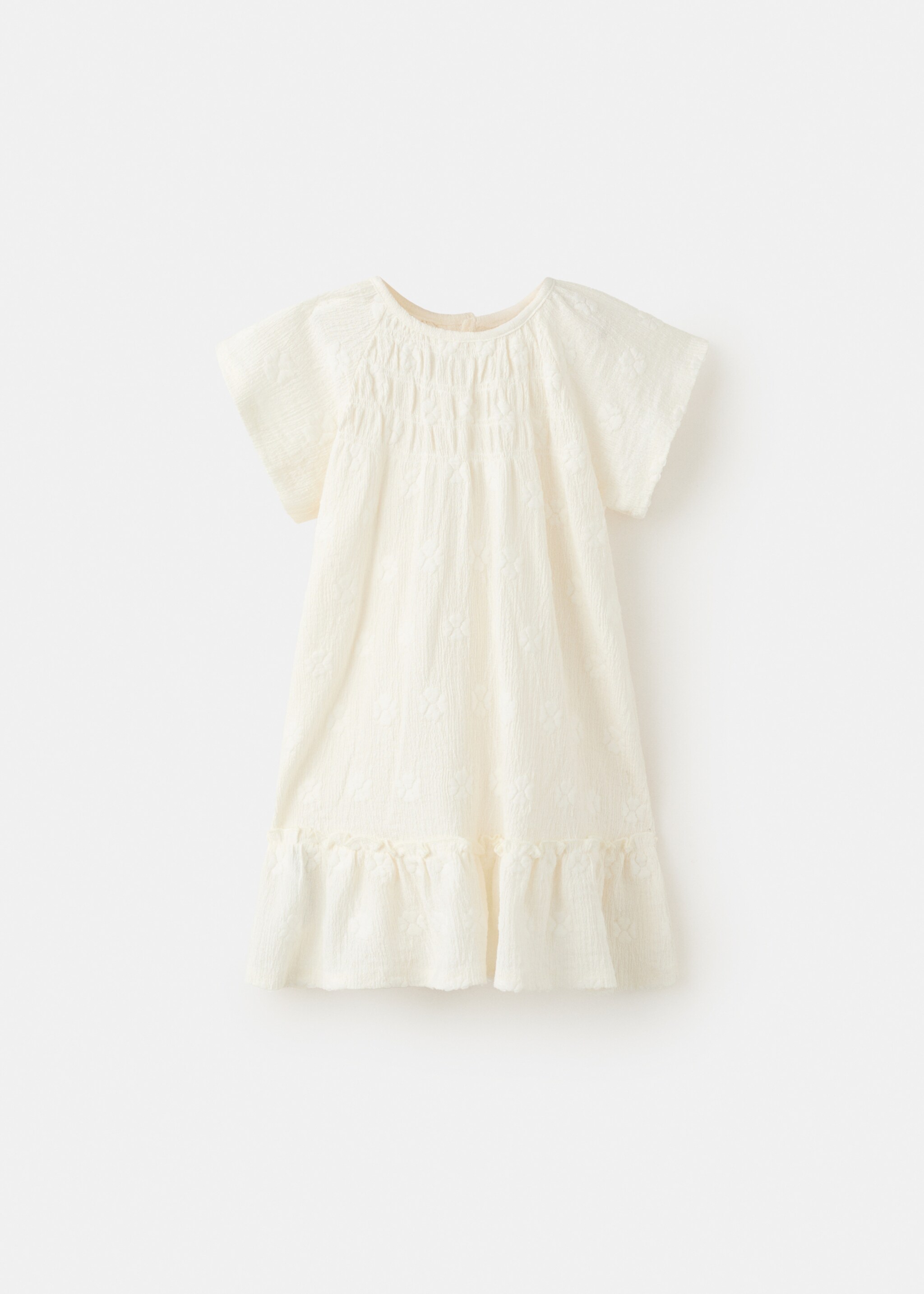 Flowy dress with embroidered details - Article without model, Off White. Ref: 27098273-00.