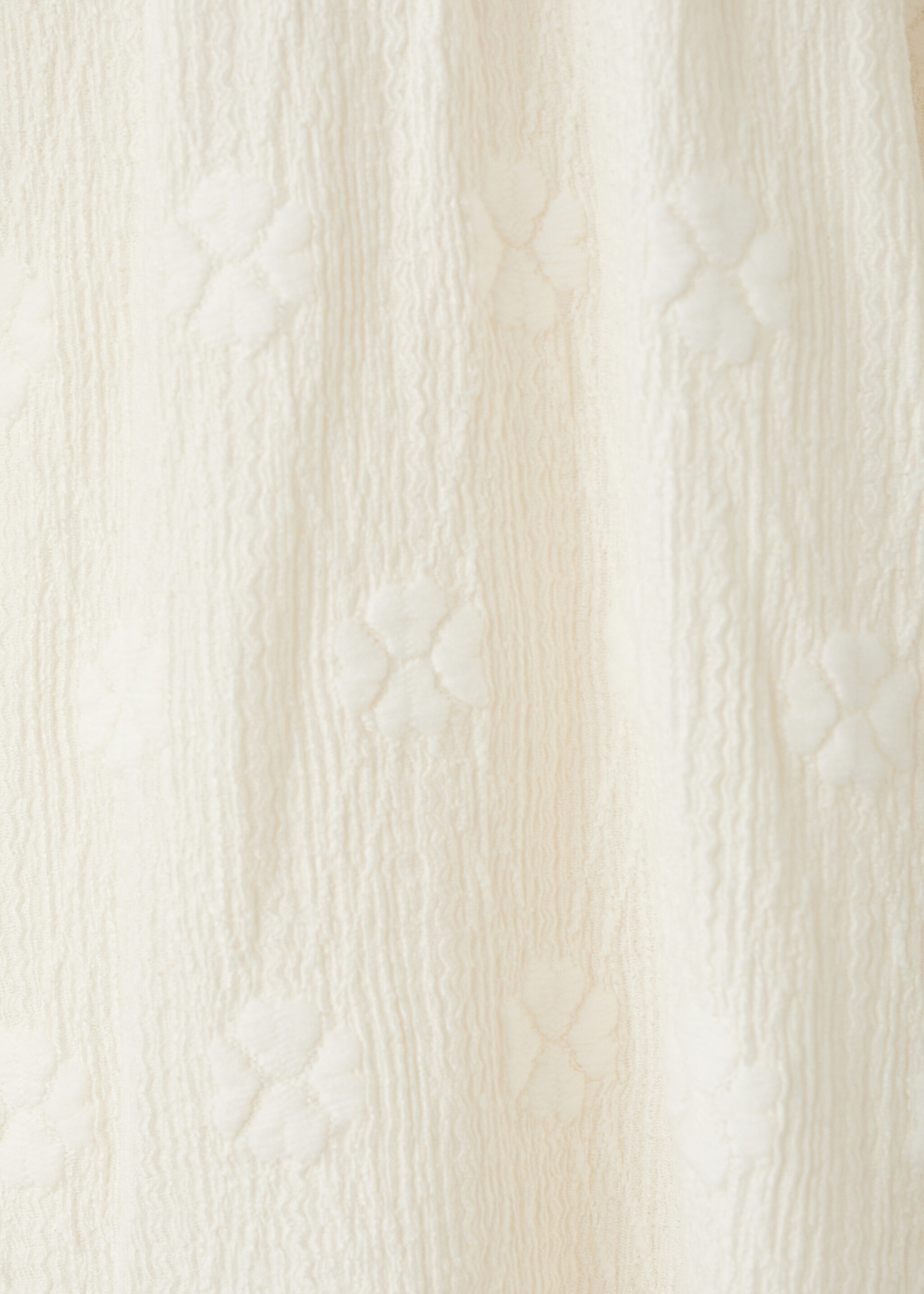 Flowy dress with embroidered details - Details of the article 0, Off White. Ref: 27098273-00.