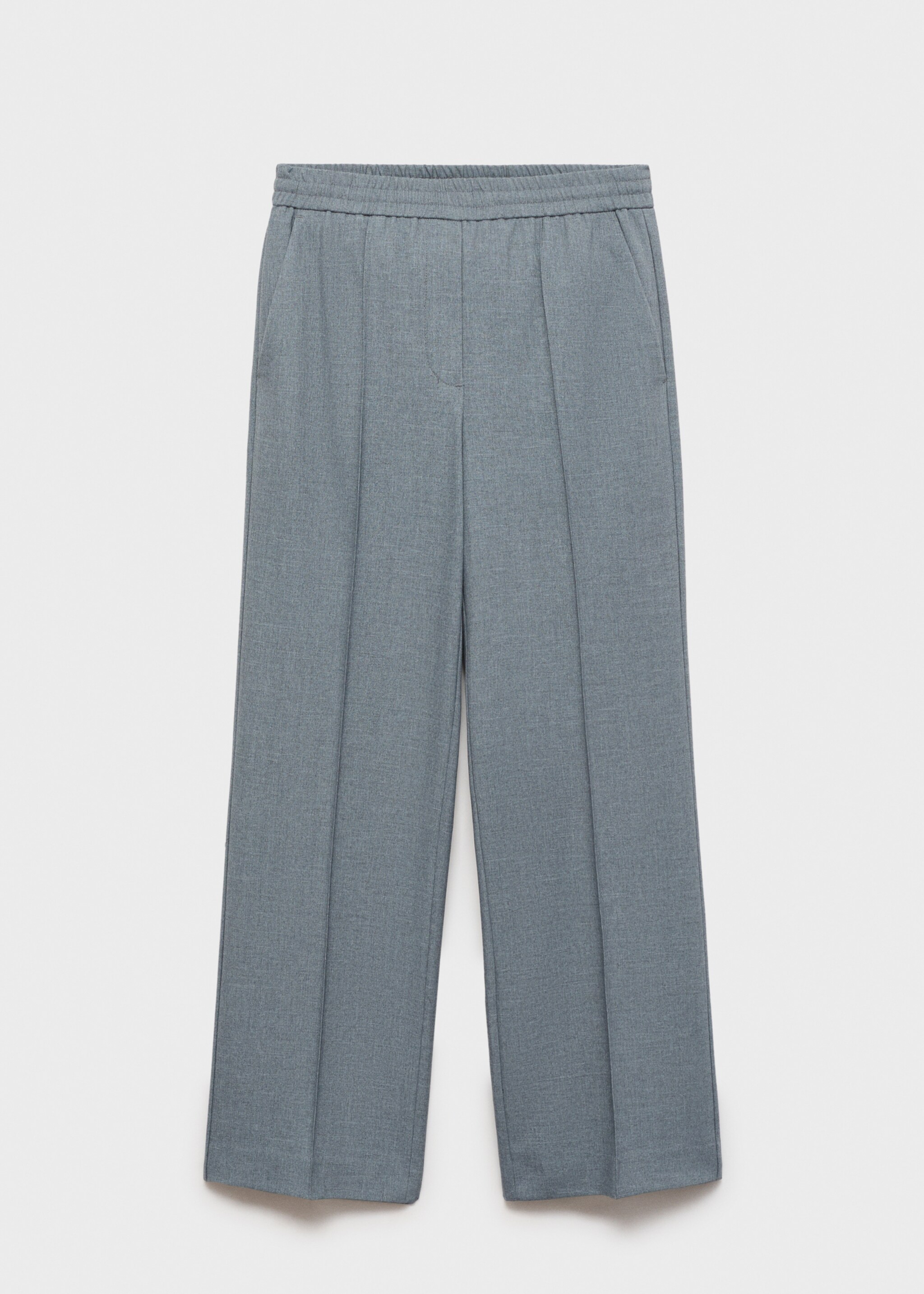 Wideleg trousers with elastic waist - Article without model, Grey. Ref: 27111574-00.