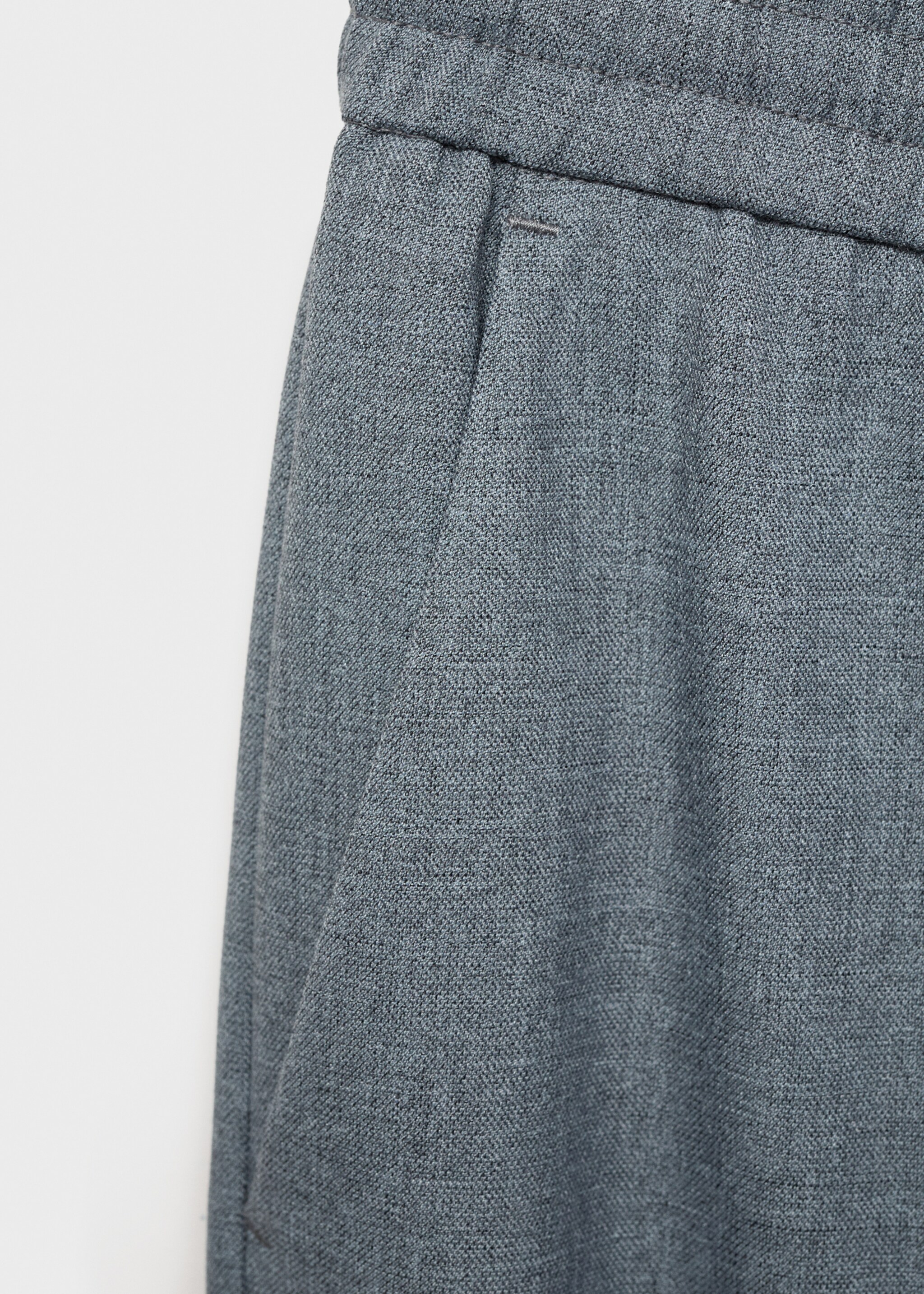 Wideleg trousers with elastic waist - Details of the article 8, Grey. Ref: 27111574-00.