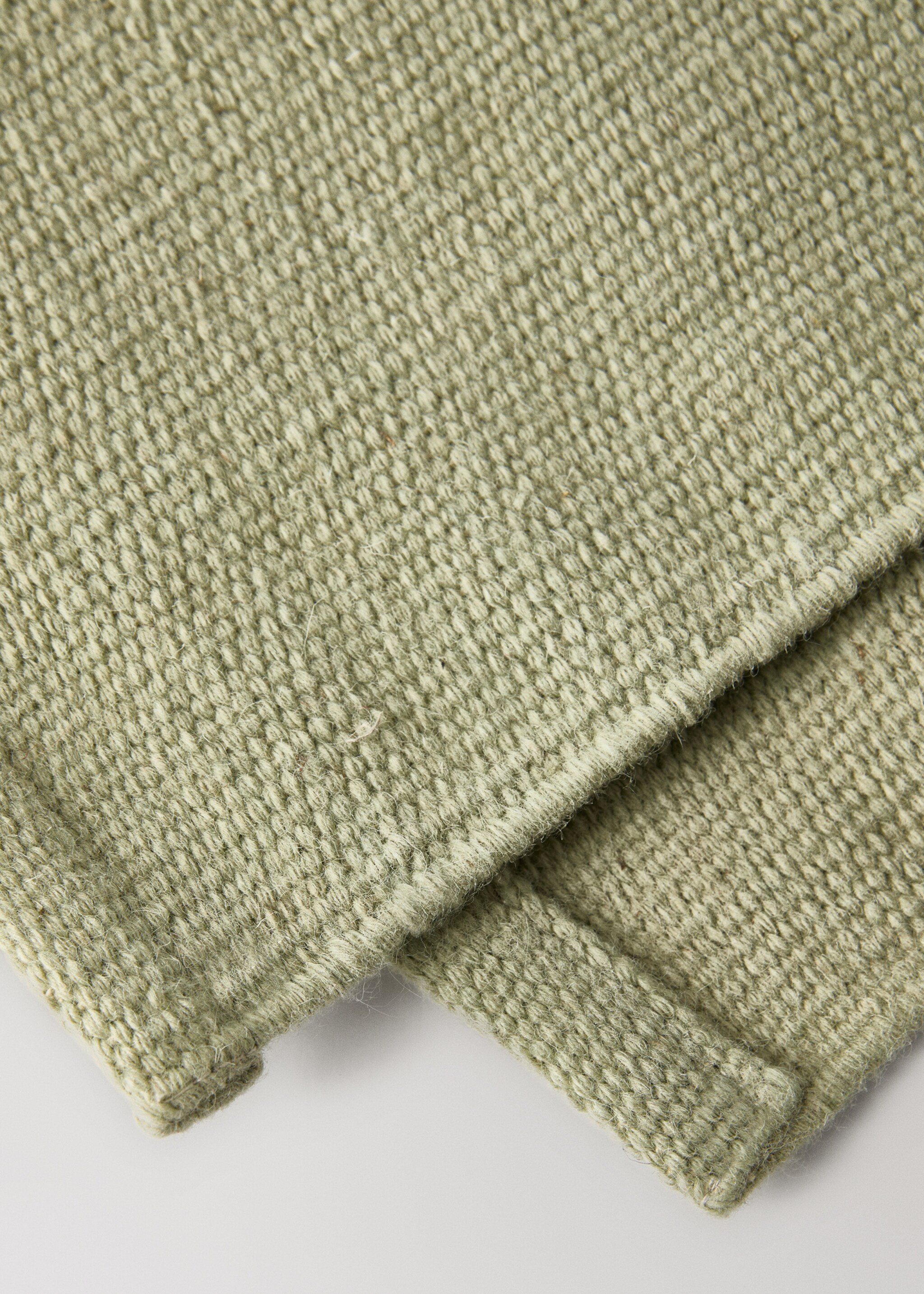 Children’s natural fibre woven rug - Details of the article 1, Mint Green. Ref: 27133346-00.