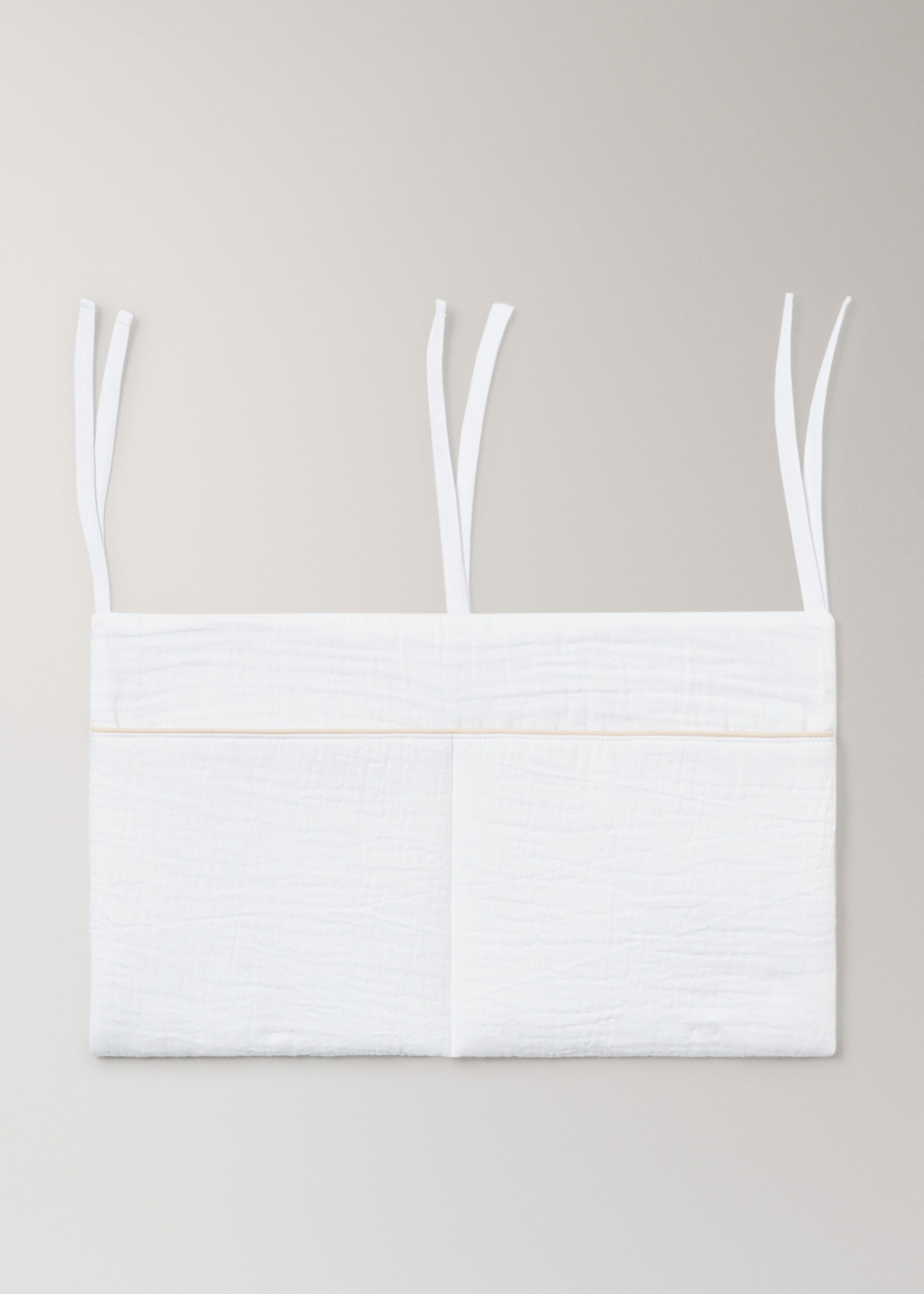 Cot organiser with piping - Article without model, Ecru. Ref: 27153655-00.