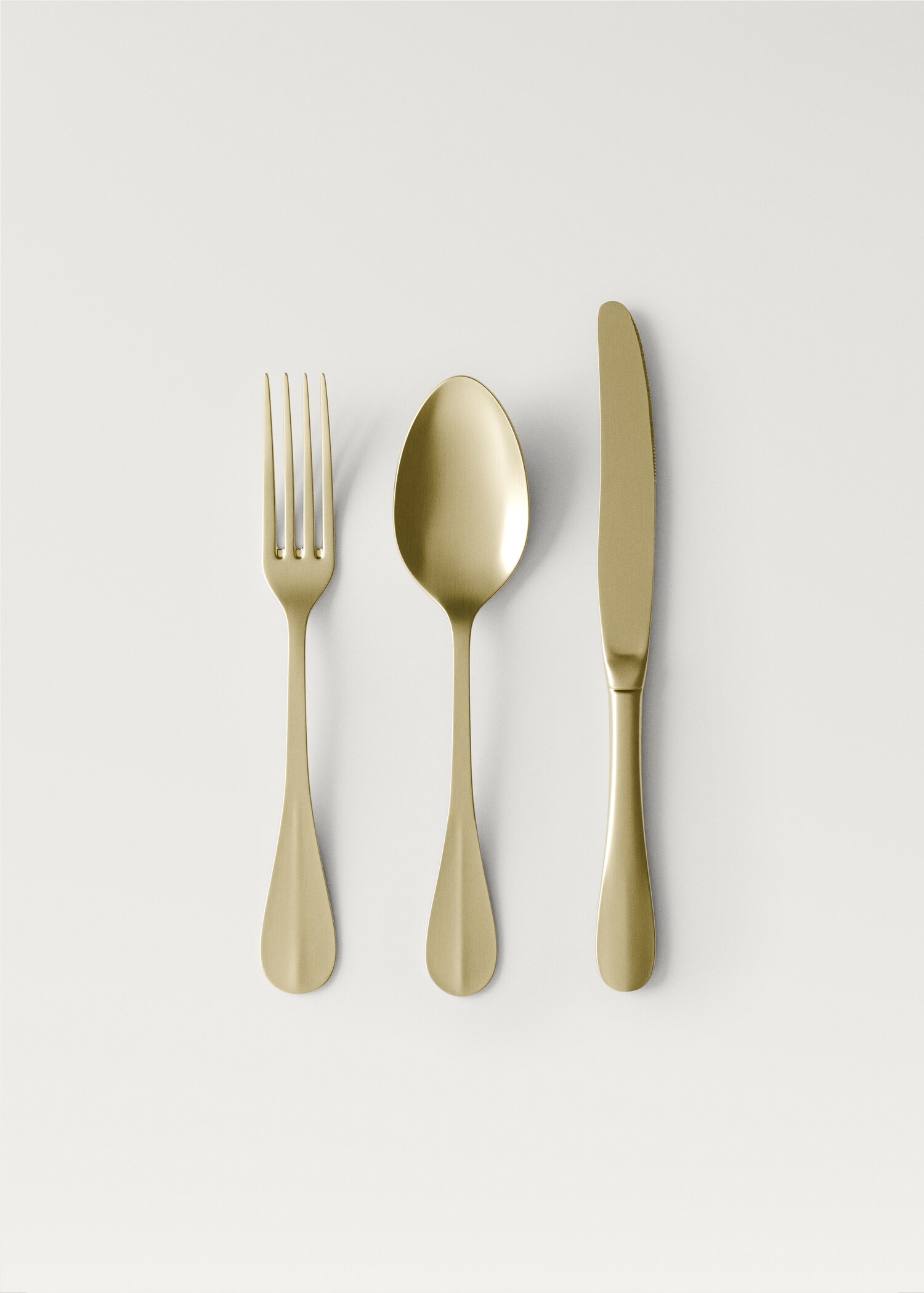 Sada příborů 3 kusy z nerezové oceli ve zlaté barvě - Zboží bez modelu