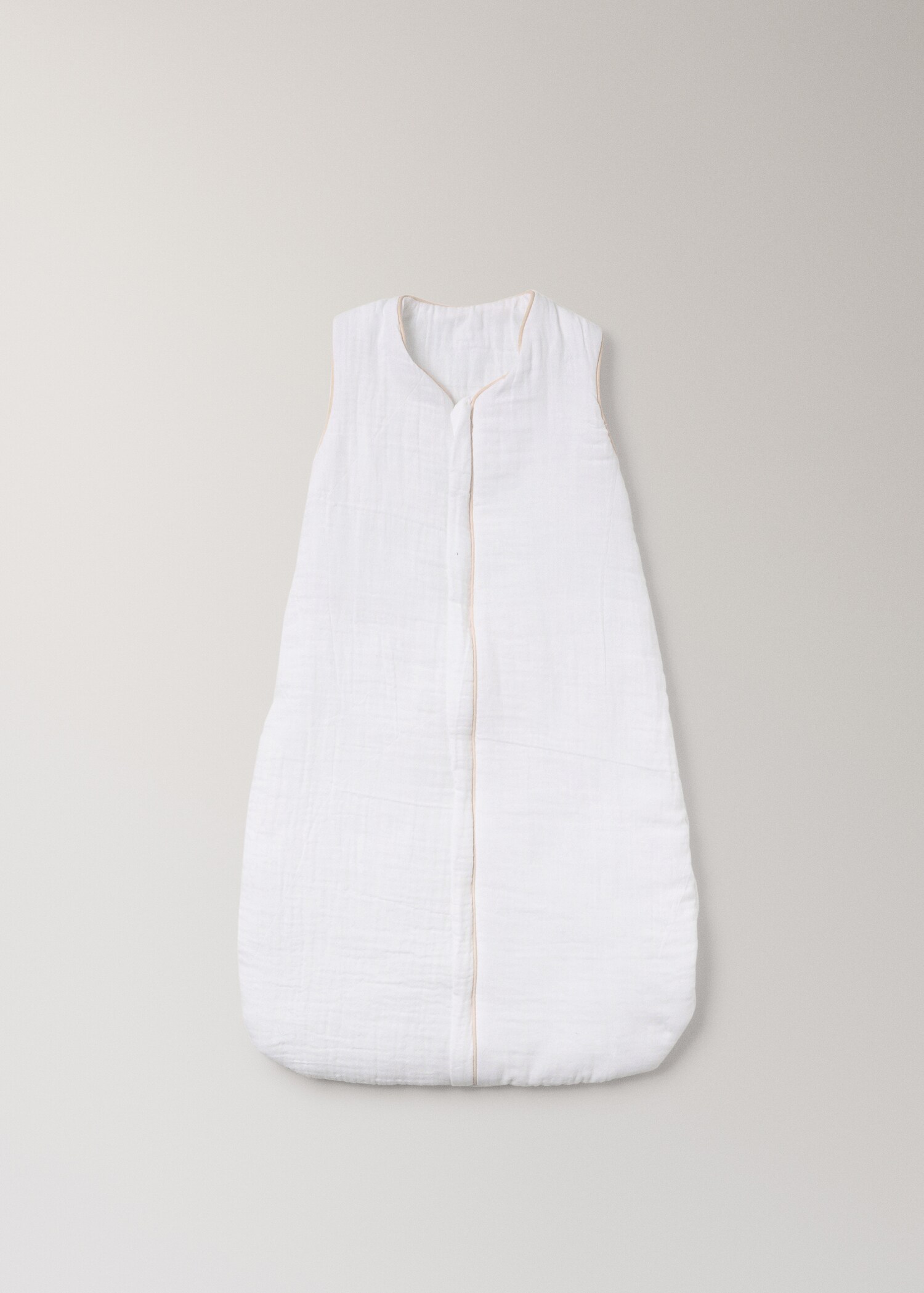 Cotton gauze baby sleeping with contrast piping - Article without model