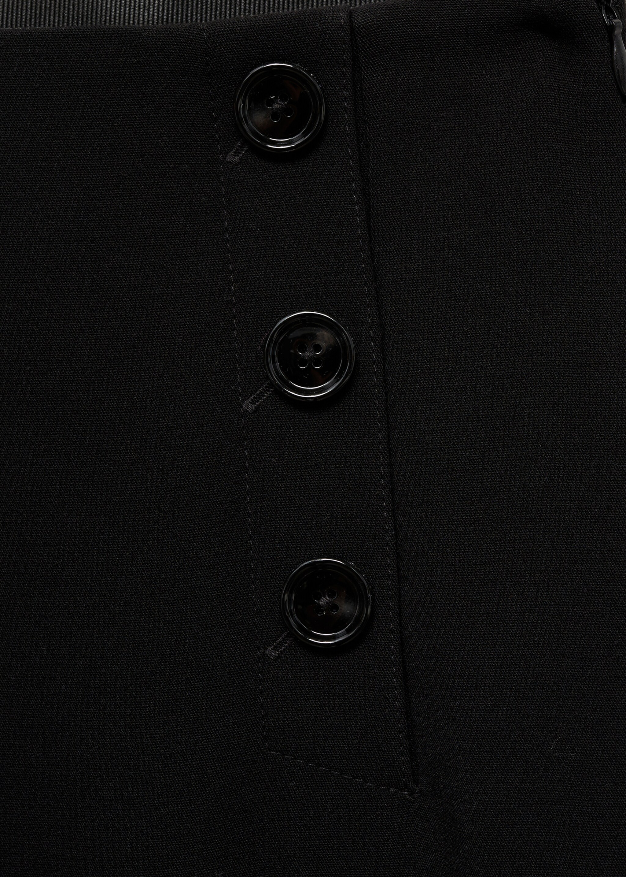 Wide leg trousers with buttons - Details of the article 8, Black. Ref: 27180650-00.