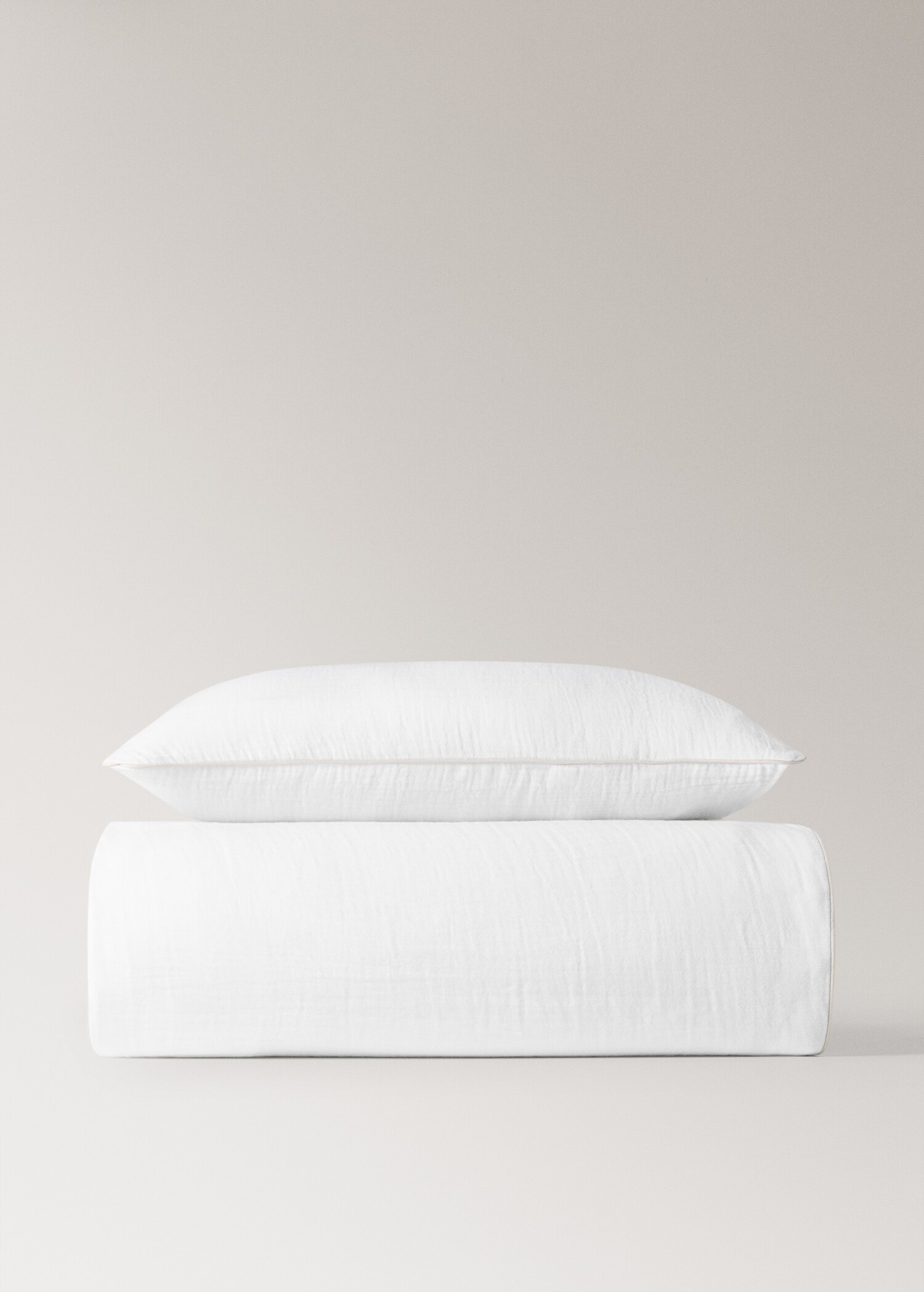 Chiffon cotton duvet cover with contrast piping for cot - Article without model