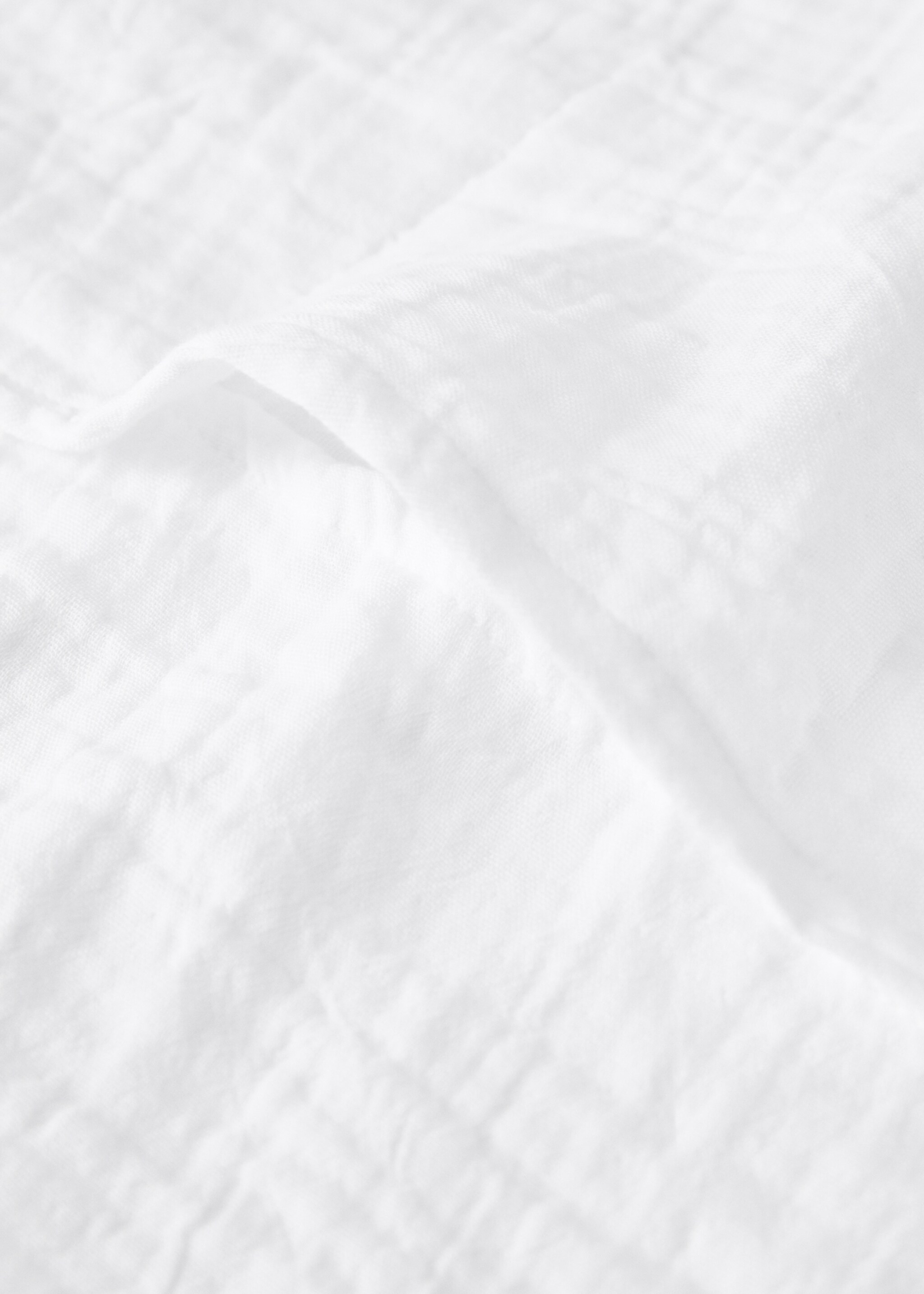 Chiffon cotton duvet cover with contrast piping for cot - Details of the article 2, White. Ref: 27184102-00.