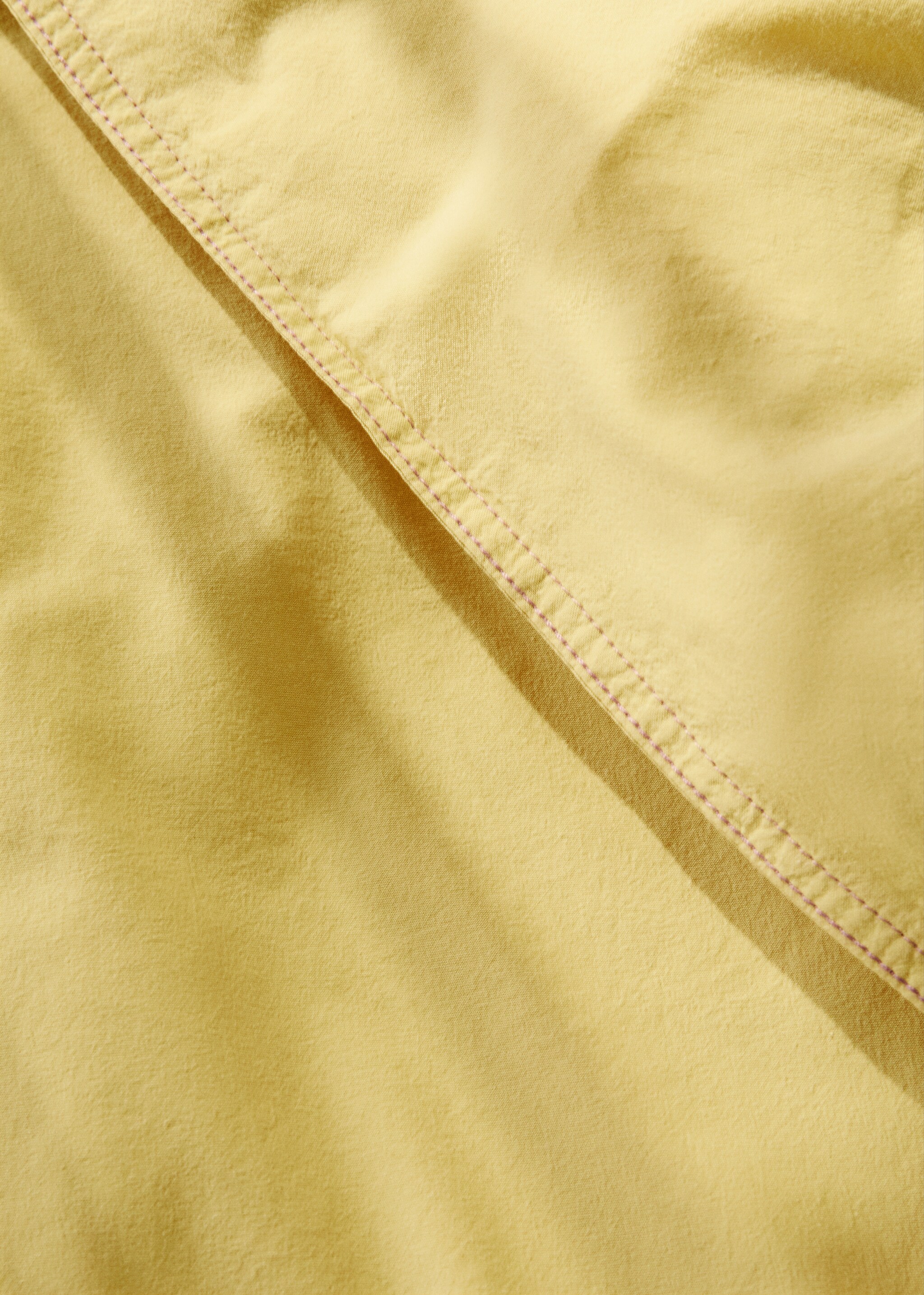 Funda nórdica cuna algodón lavado doble pespunte - Detalle del artículo 7, Mostaza. Ref: 27193348-00.