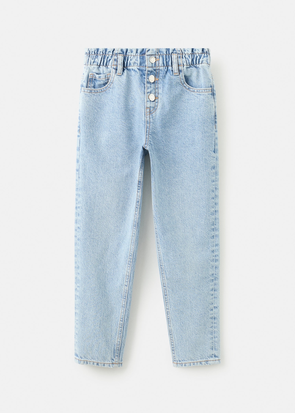 Mango Kids' Paperbag Jeans In Blue