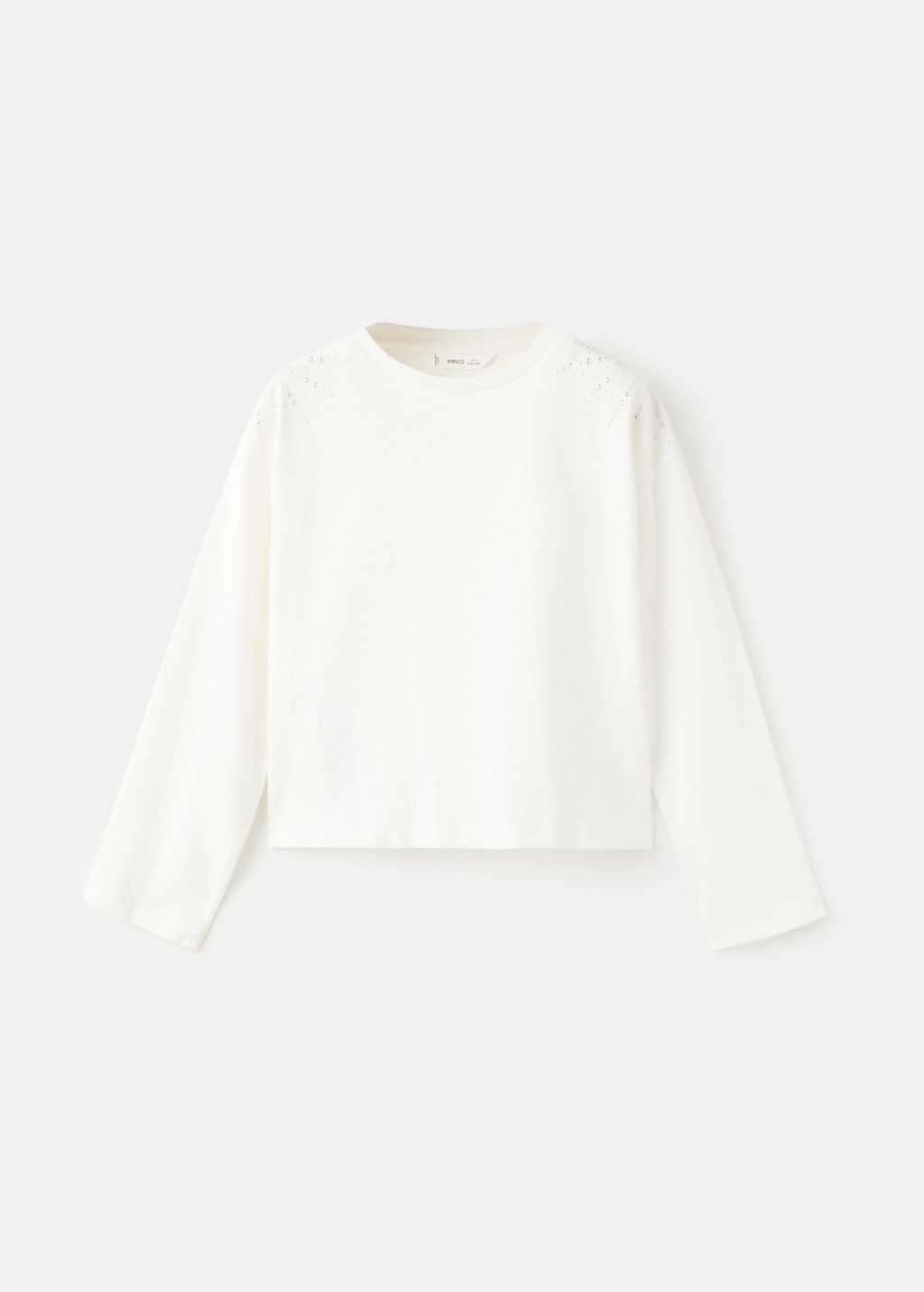 Mango Kids' Sparkly Strass T-shirt Off White