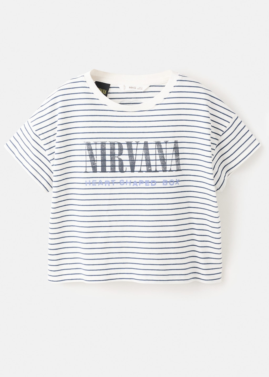 Mango Kids' Nirvana Design T-shirt Off White In Blue
