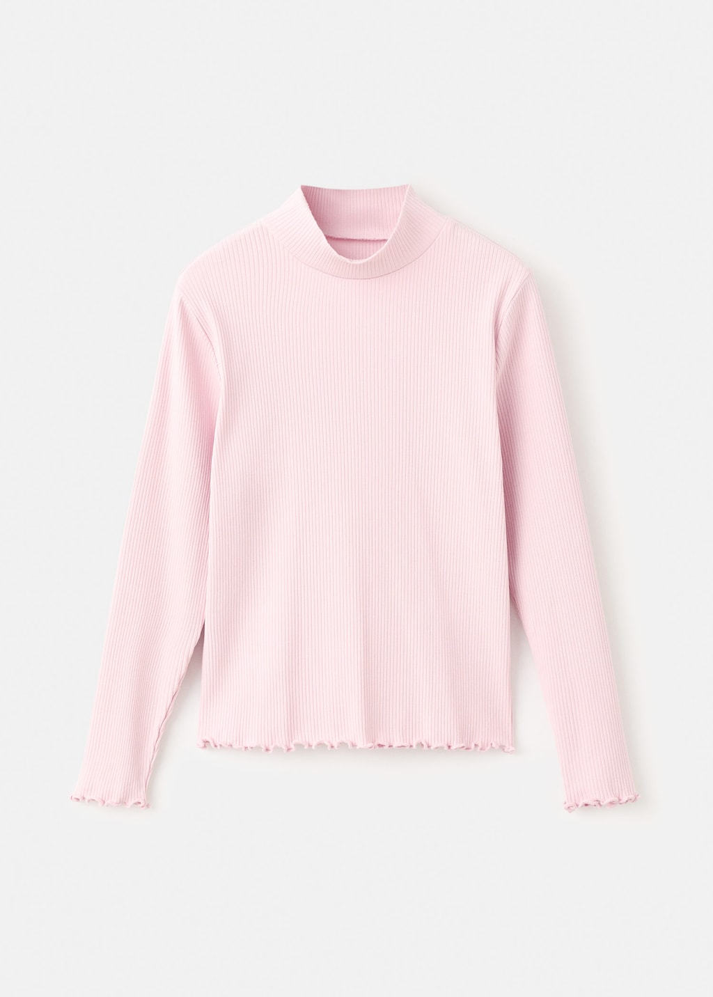 Mango Kids' Ribbed Long-sleeved T-shirt In Pink