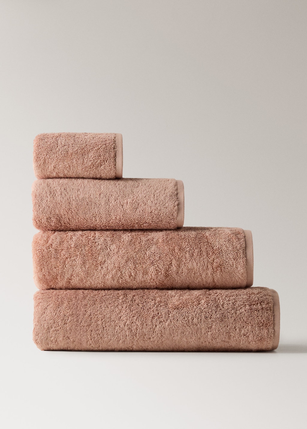 Mango Soft Cotton Shower Towel Peach In Nude