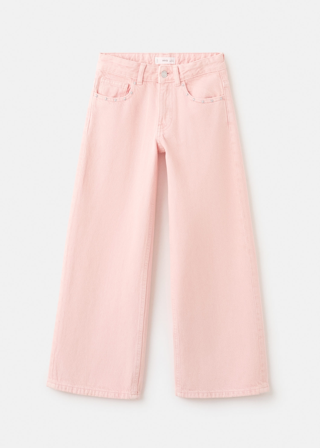 Mango Kids' Studded Star Jeans Pink