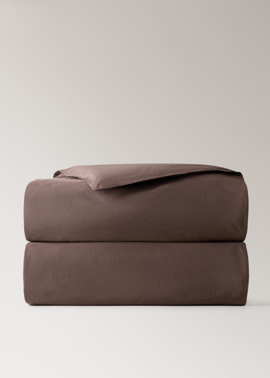Mango Double Stitched Duvet Cover, 300 Thread Count Cotton, Bed 150/160 Cm Tobacco Brown