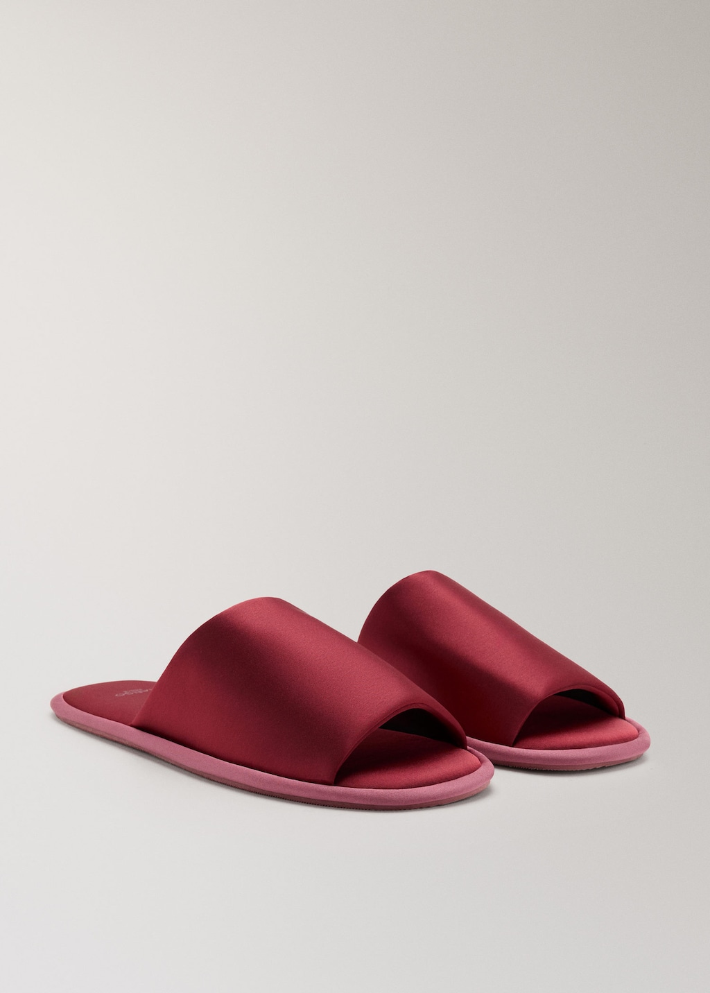 Mango Mules Satinées Avec Passepoil Contrastant En Satin Lie De Vin - Femme - 41 -  In Burgundy
