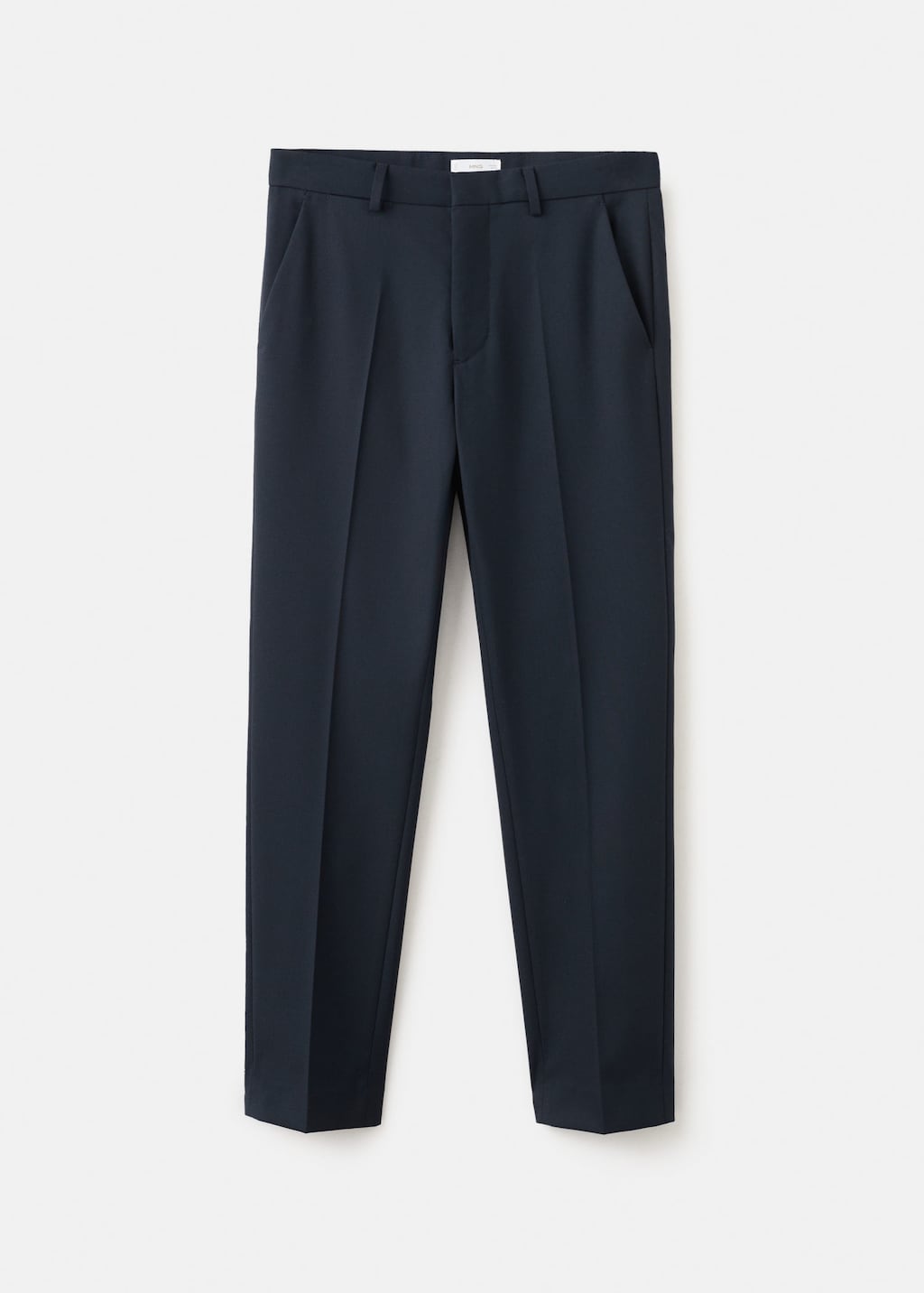 Mango Straight Suit Trousers Navy In Blue