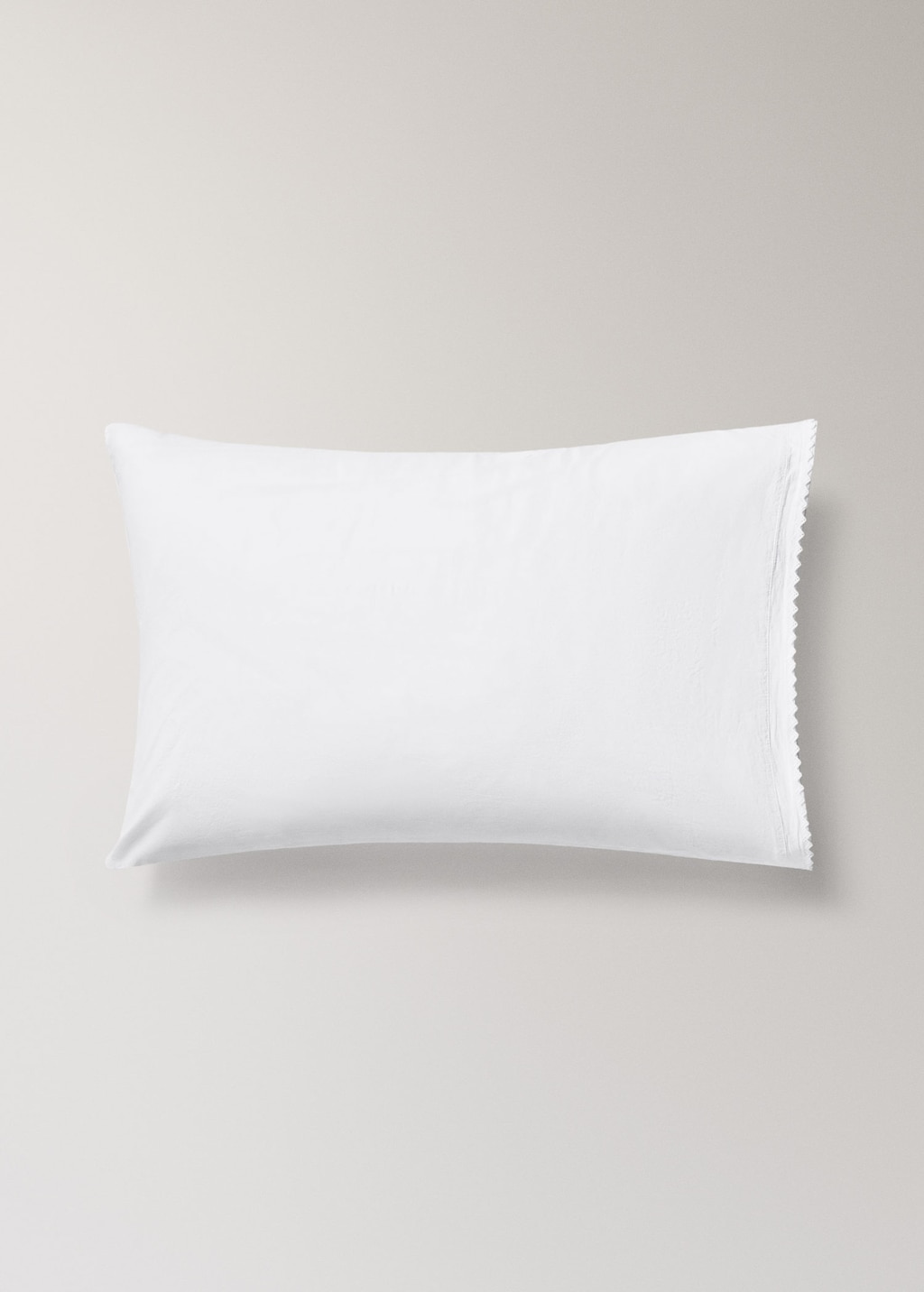 Mango Garment-washed Calico Children's Pillowcase, 50 X 75 Cm White