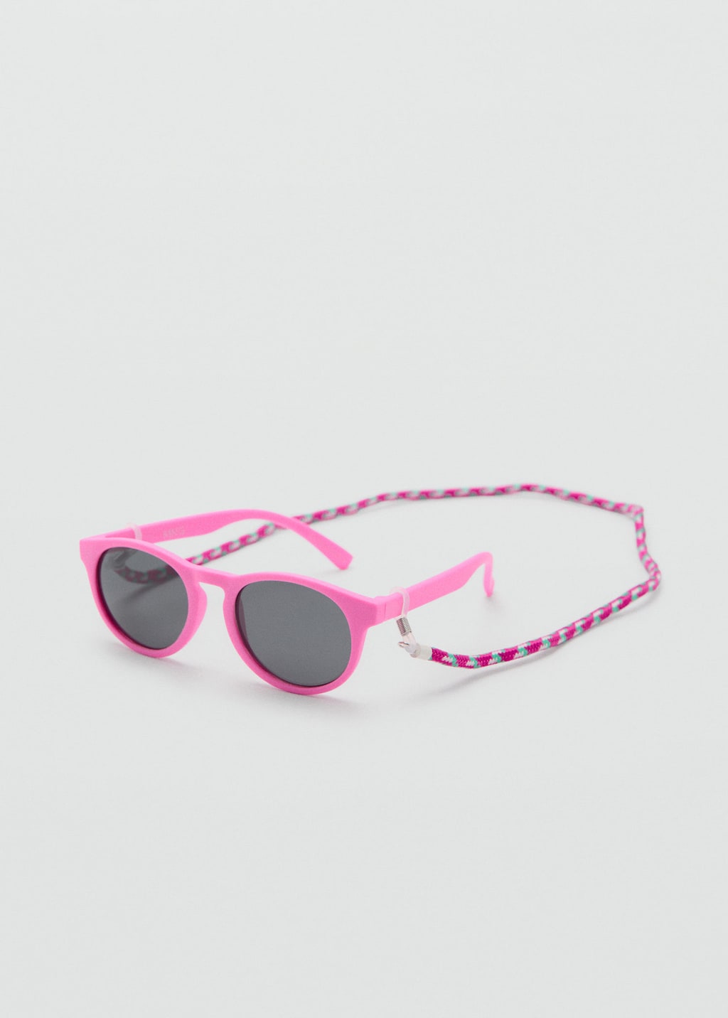Mango Kids' Rounded Frame Sunglasses Neon Pink