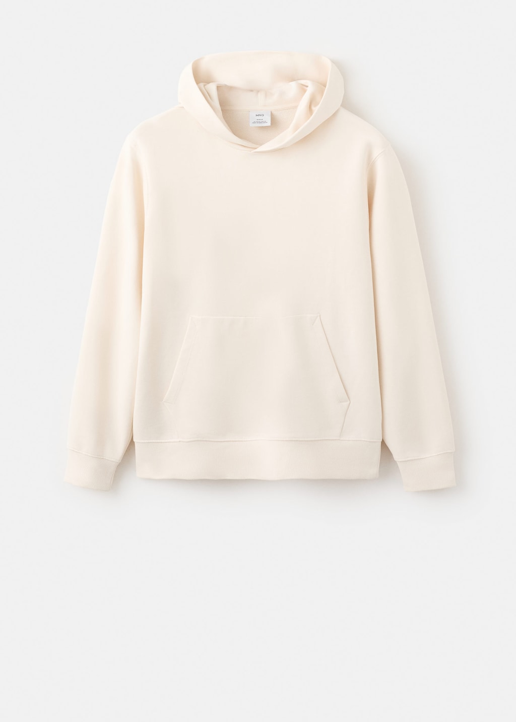 Mango 100% Lightweight Cotton Hooded Sweatshirt In Ecru
