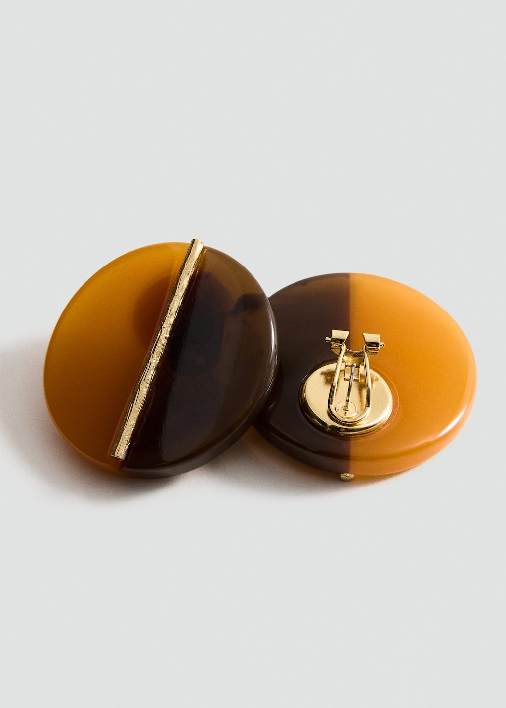 Mango Boucles D'oreilles Rondes En Résine Orange - Femme - Taille Unique -  In Brown