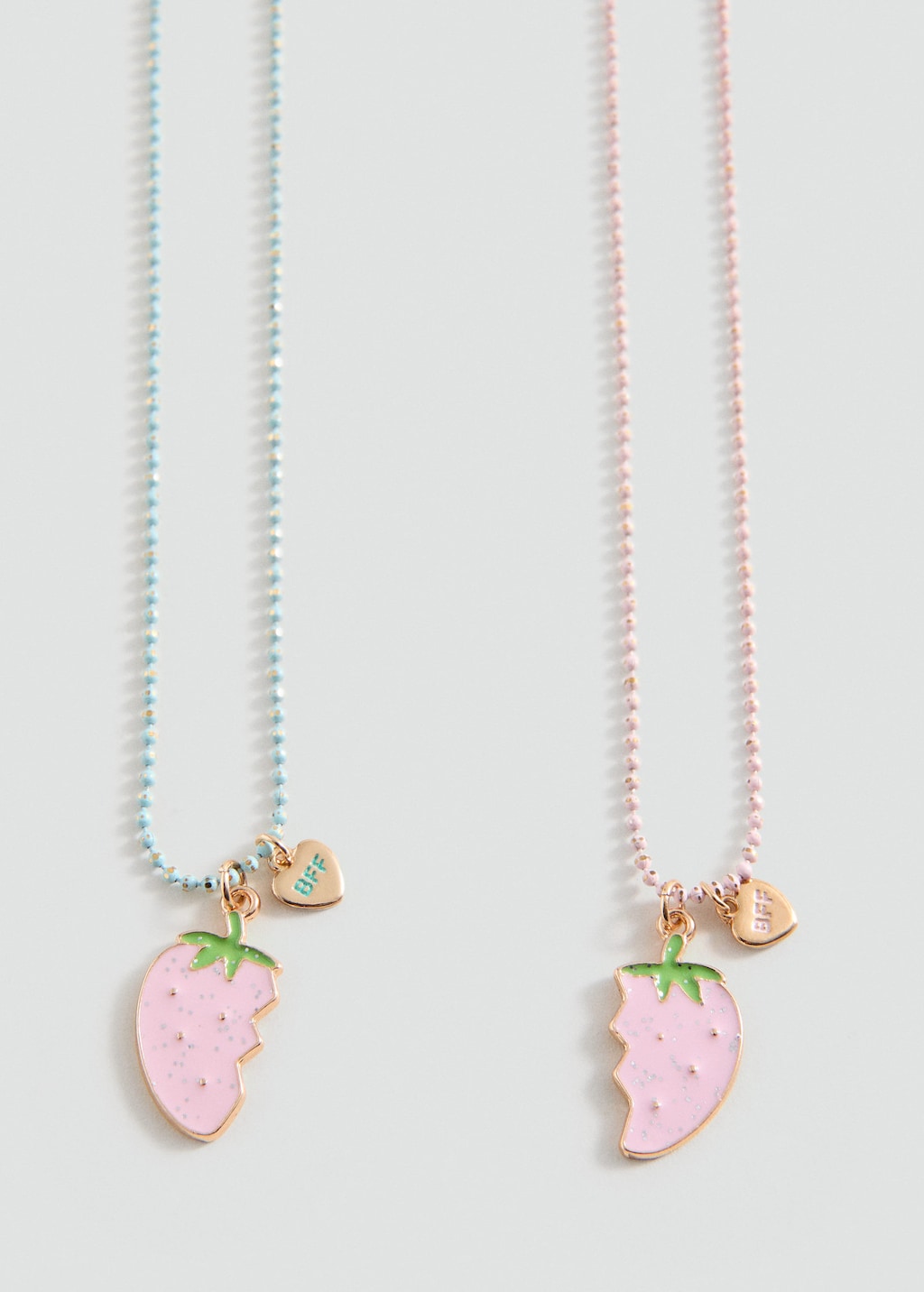 Mango Kids' 2 Pack Of Necklaces Pale Pink In Multi