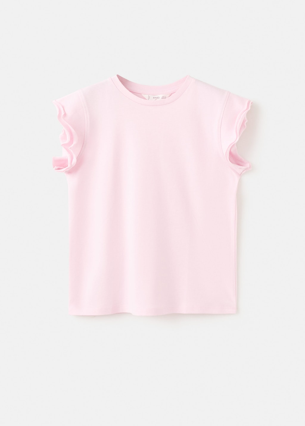 Mango Kids' Short-sleeved Ruffle T-shirt Pink