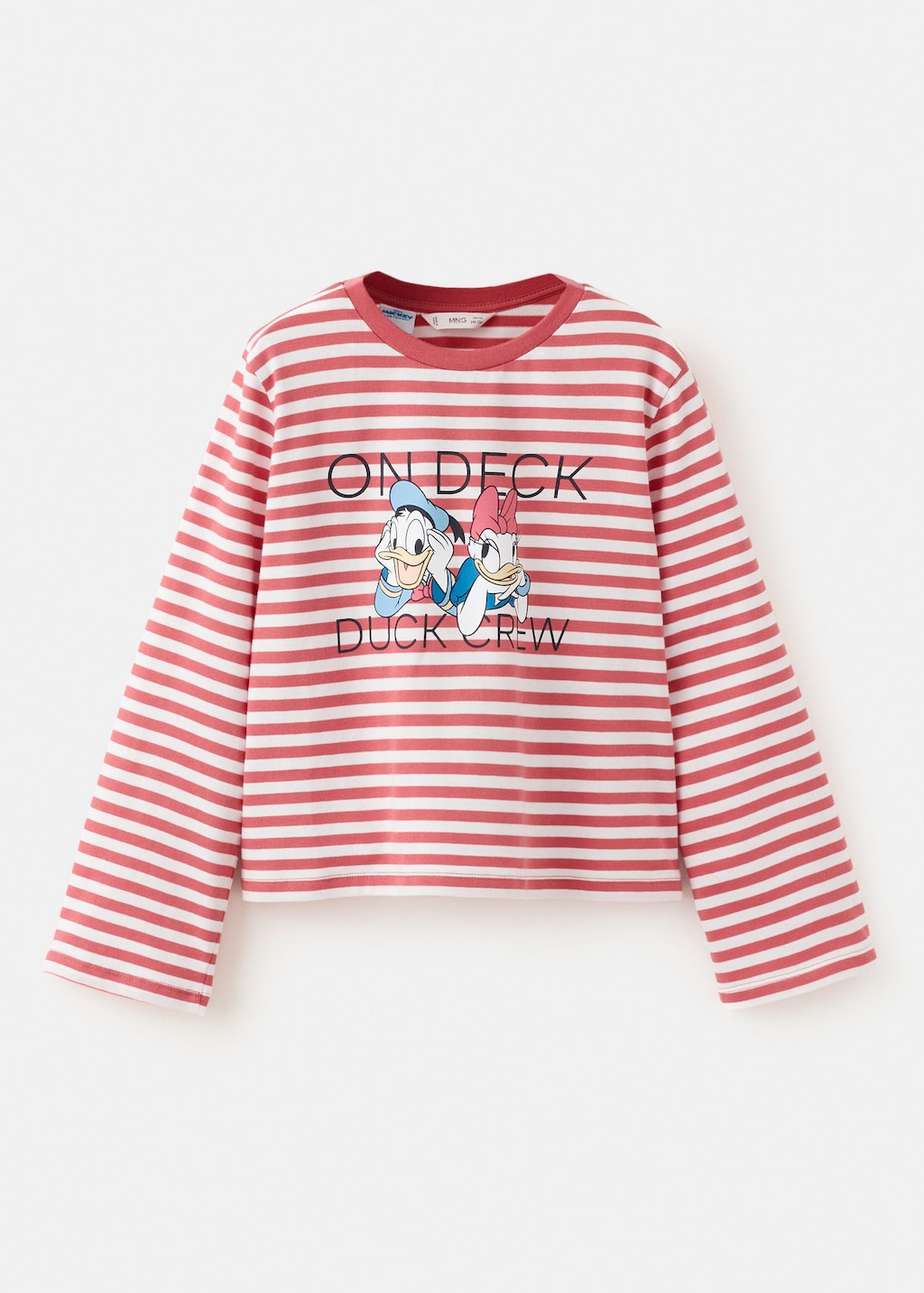 Mango Kids' Daisy Donald Striped T-shirt Strawberry In Multi